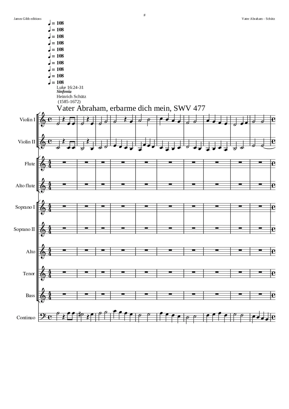 Vater Abraham erbarme dich mein SWV 477 (Dialogus divites Epulonis cum Abrahamo) - Page 1