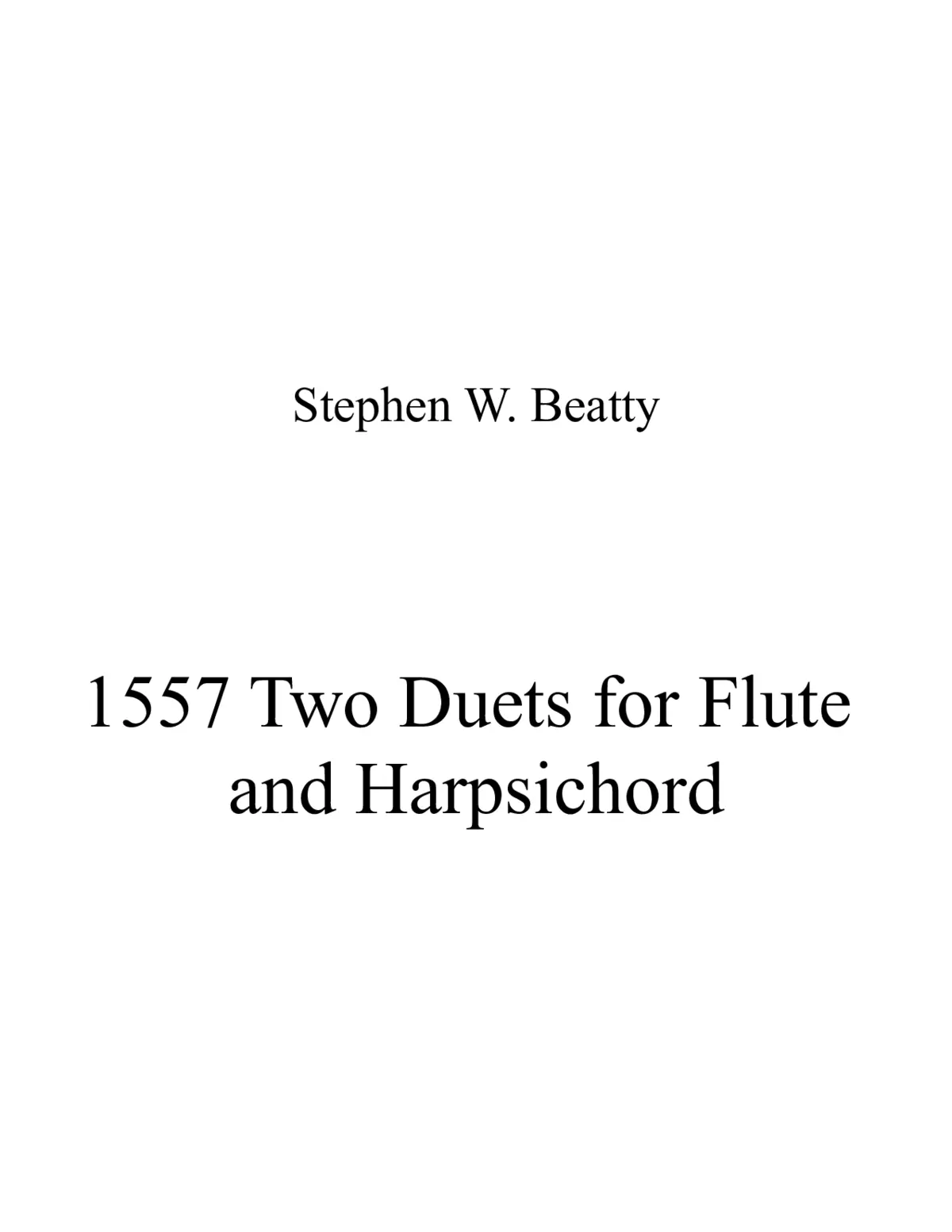 Two Duets for Flute and Harpsichord - Page 1