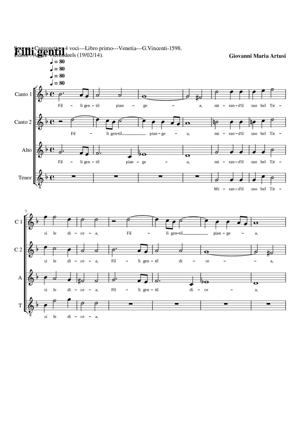 Filli gentil piangea - Page 1