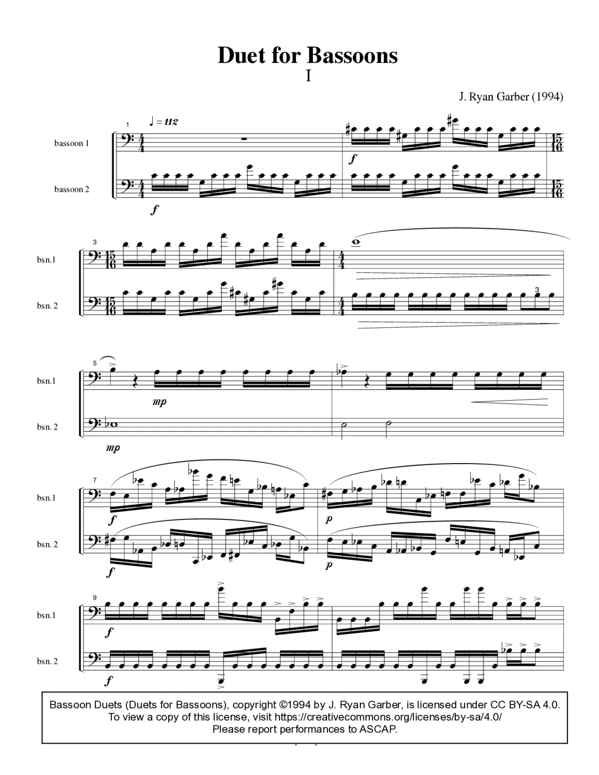 Bassoon Duets - Page 1