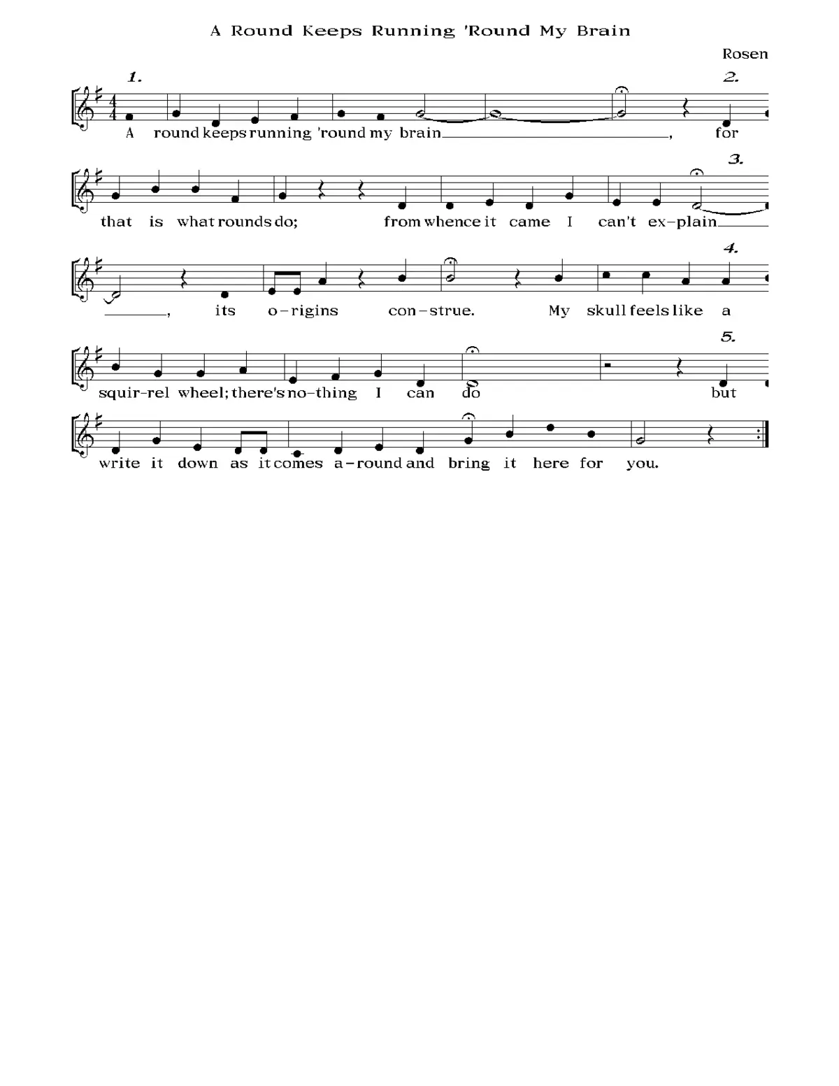 A round keeps running 'round my brain - Page 1