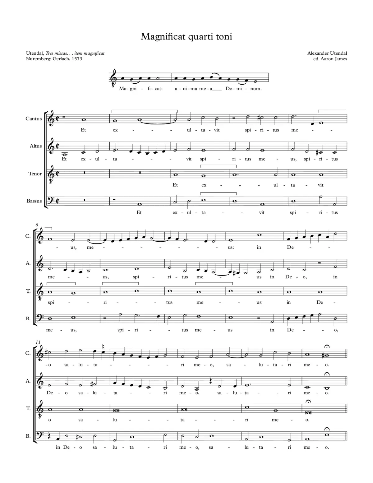 Magnificat quarti toni - Page 1