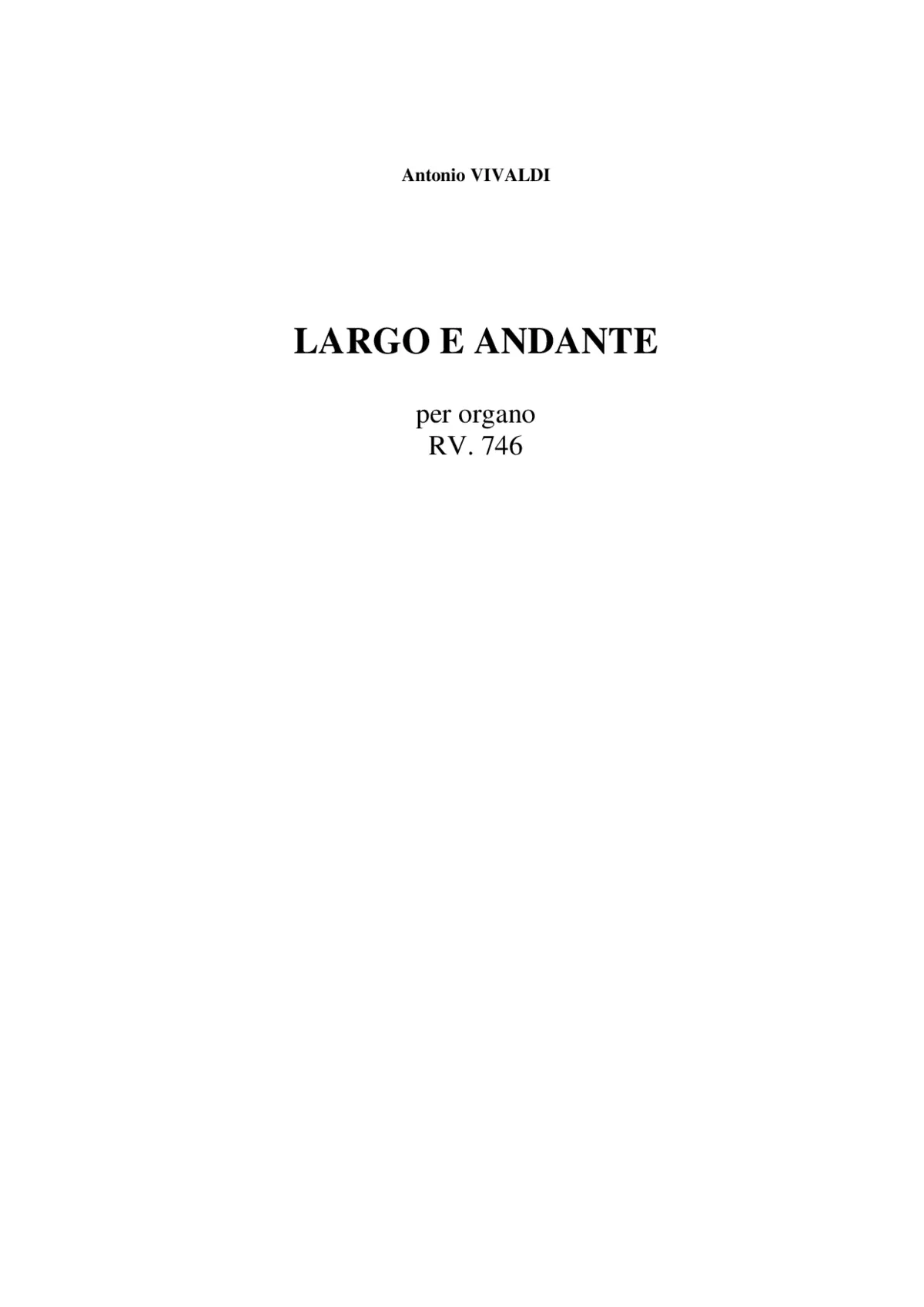 Largo e andante - Page 1