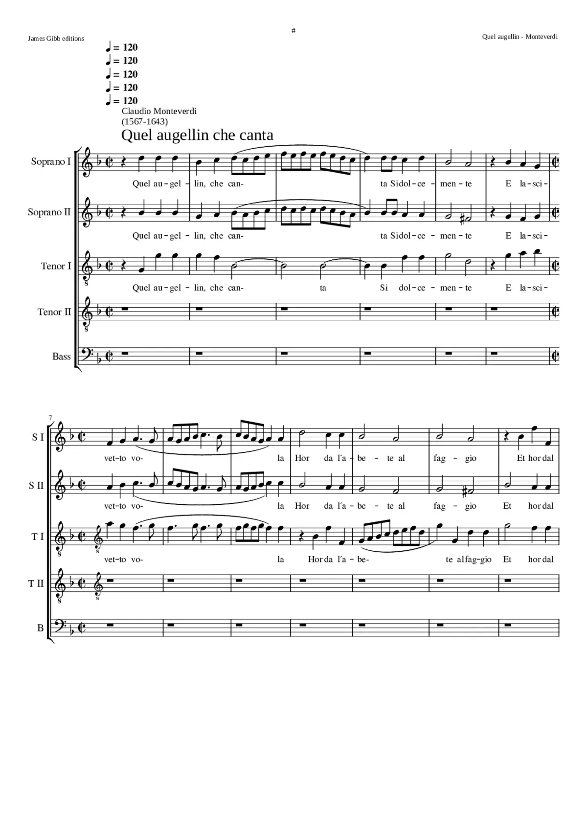 Quel augellin che canta - Page 1