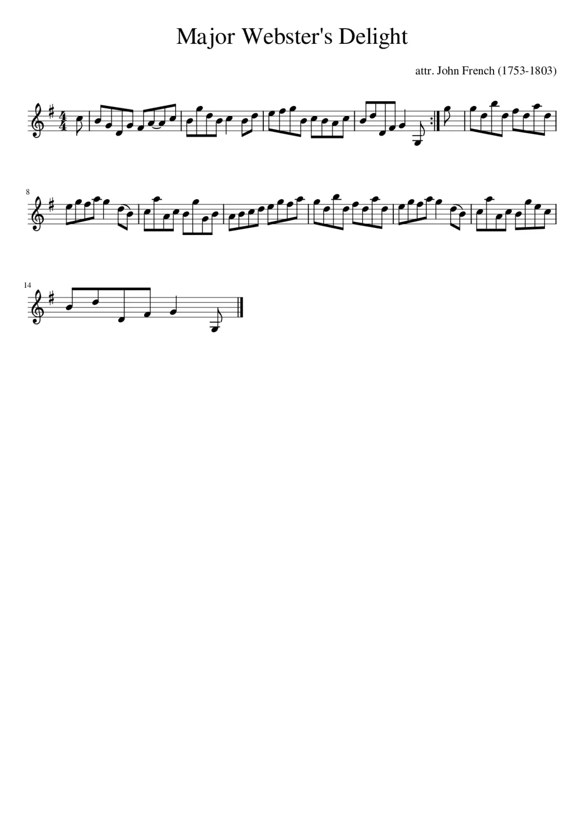 Major Webster's Delight - Page 1