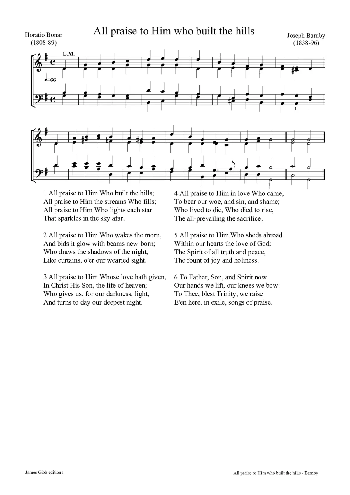 All praise to Him who built the hills - Page 1