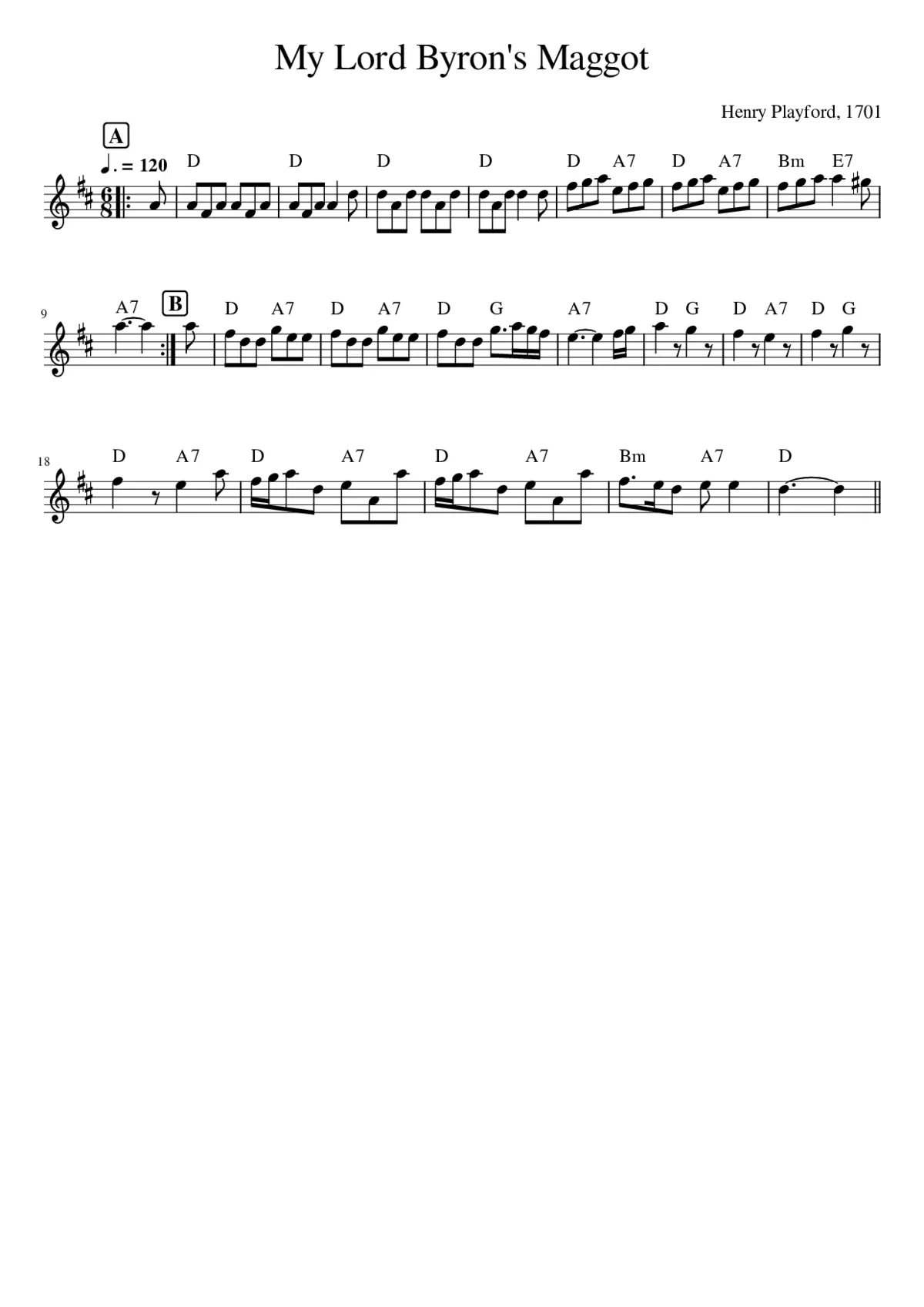 My Lord Byron's Maggot - Page 1