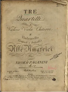 Tre quartetti a violino, viola, chitarra e violoncello
