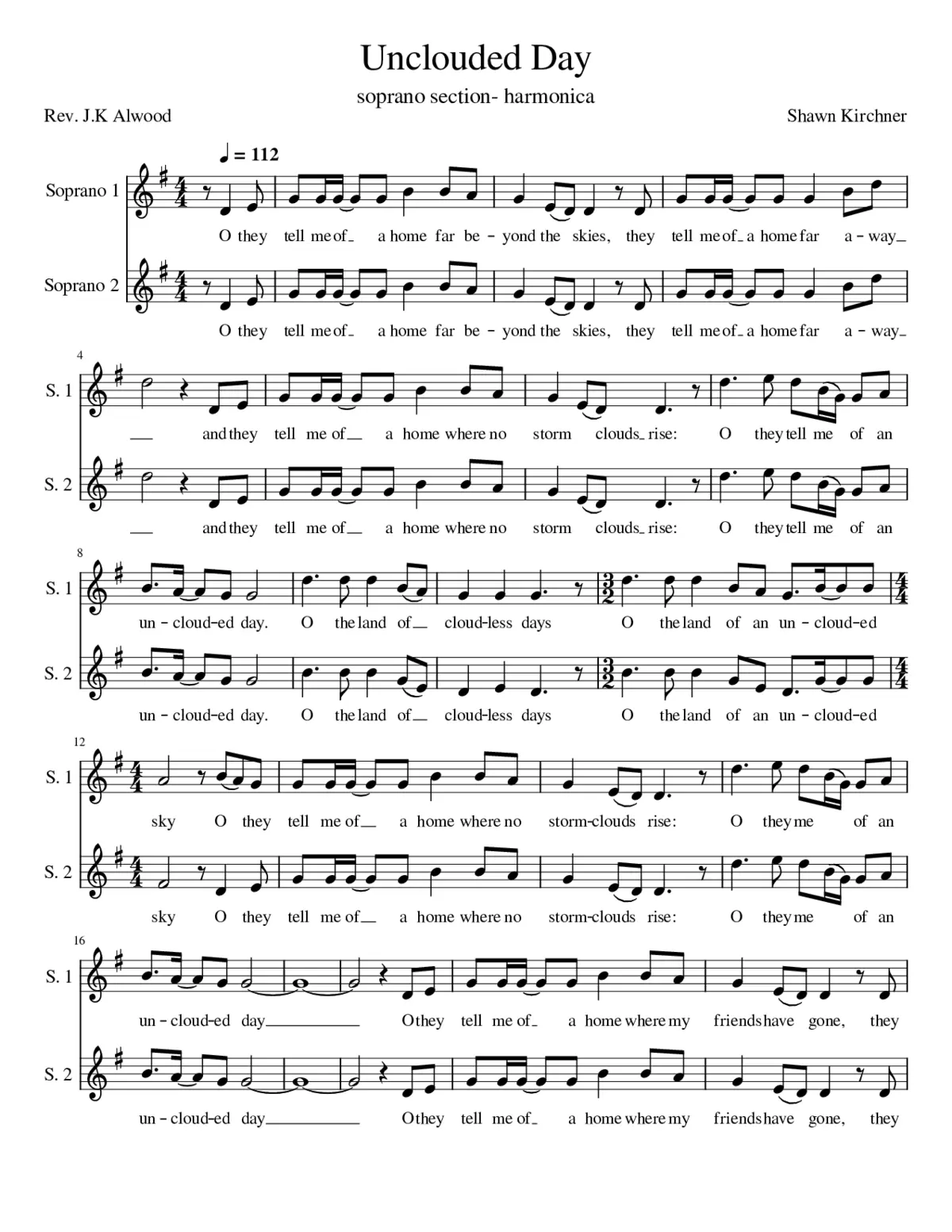 Unclouded Day - Soprano - Page 1