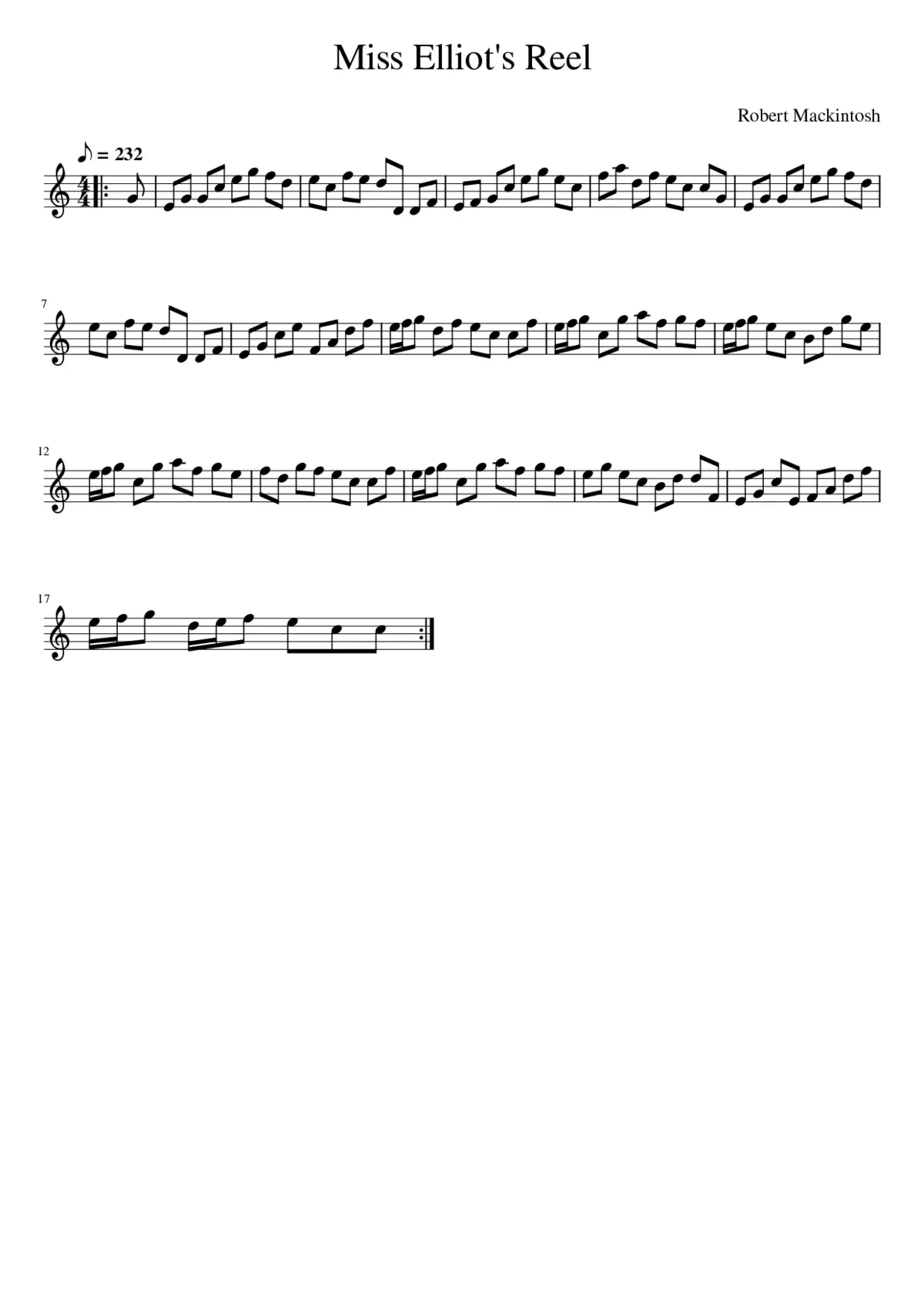 Miss Elliot's Reel - Page 1