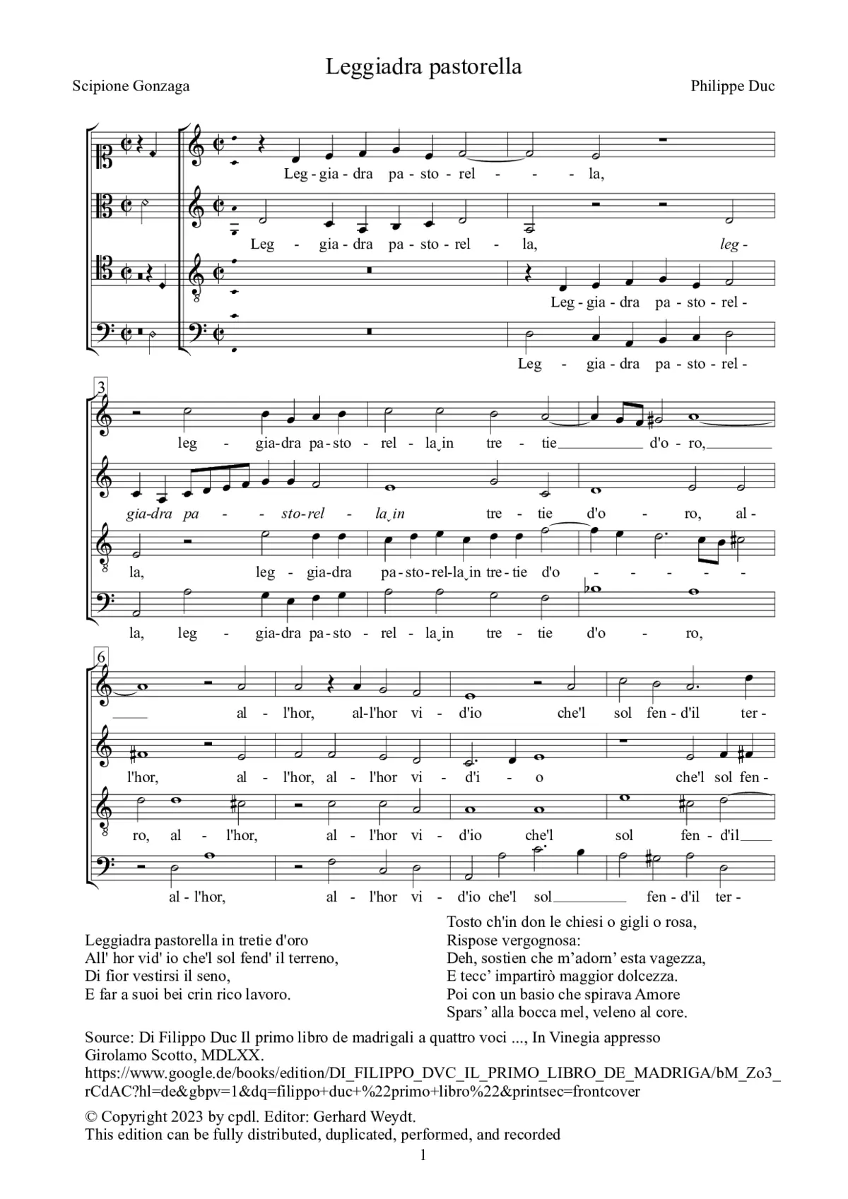 Leggiadra pastorella - Page 1