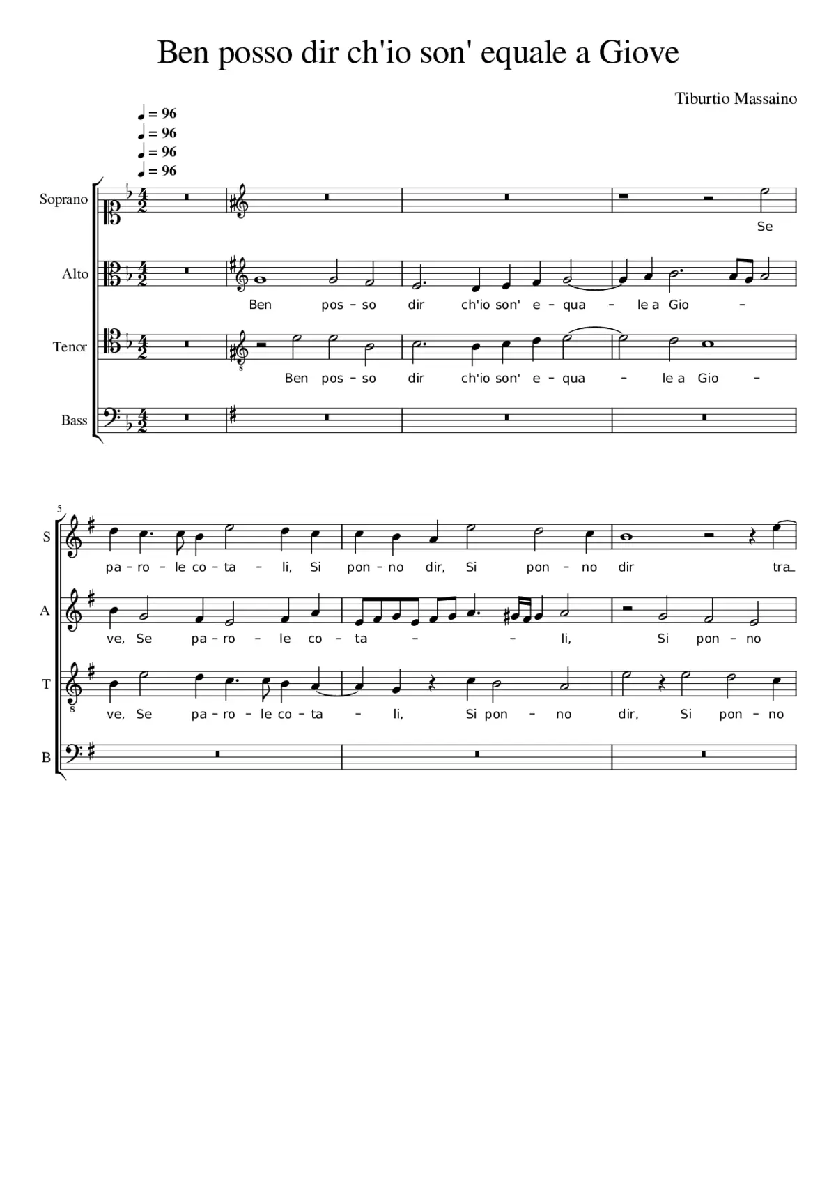 Ben posso dir ch'io son' equale a Giove - Page 1