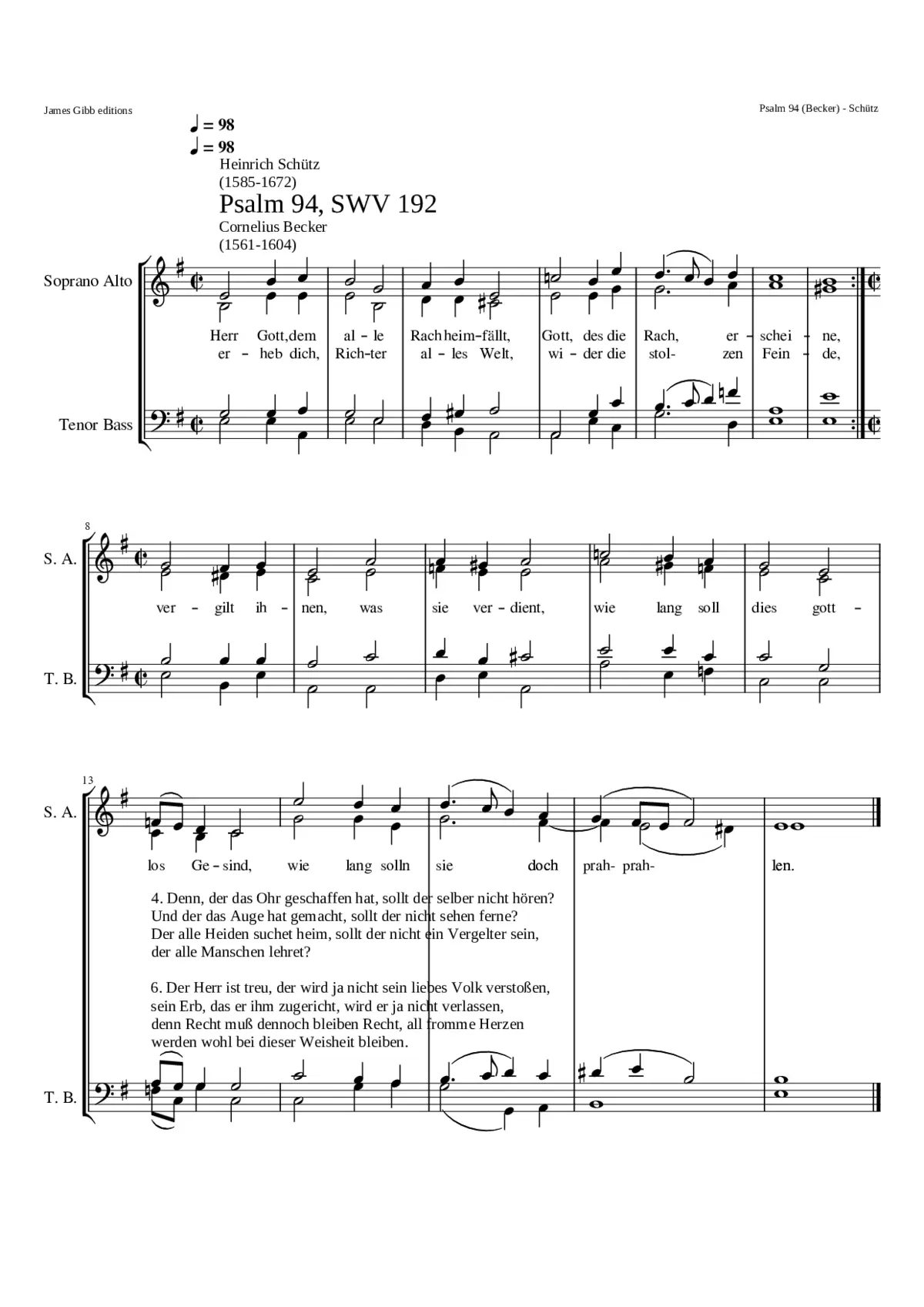 Gott dem alle Rach heimfällt SWV 192 - Page 1