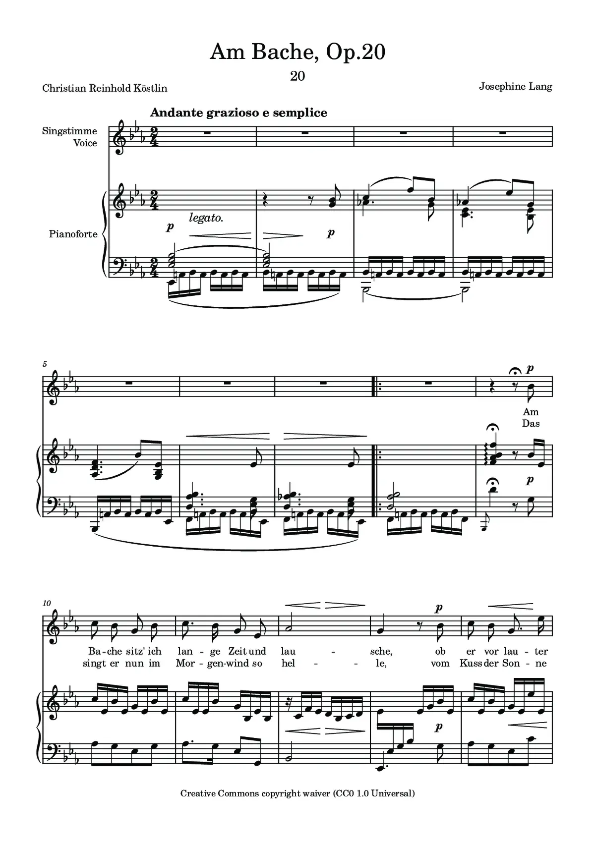 Am Bache, Op.20 - Page 1