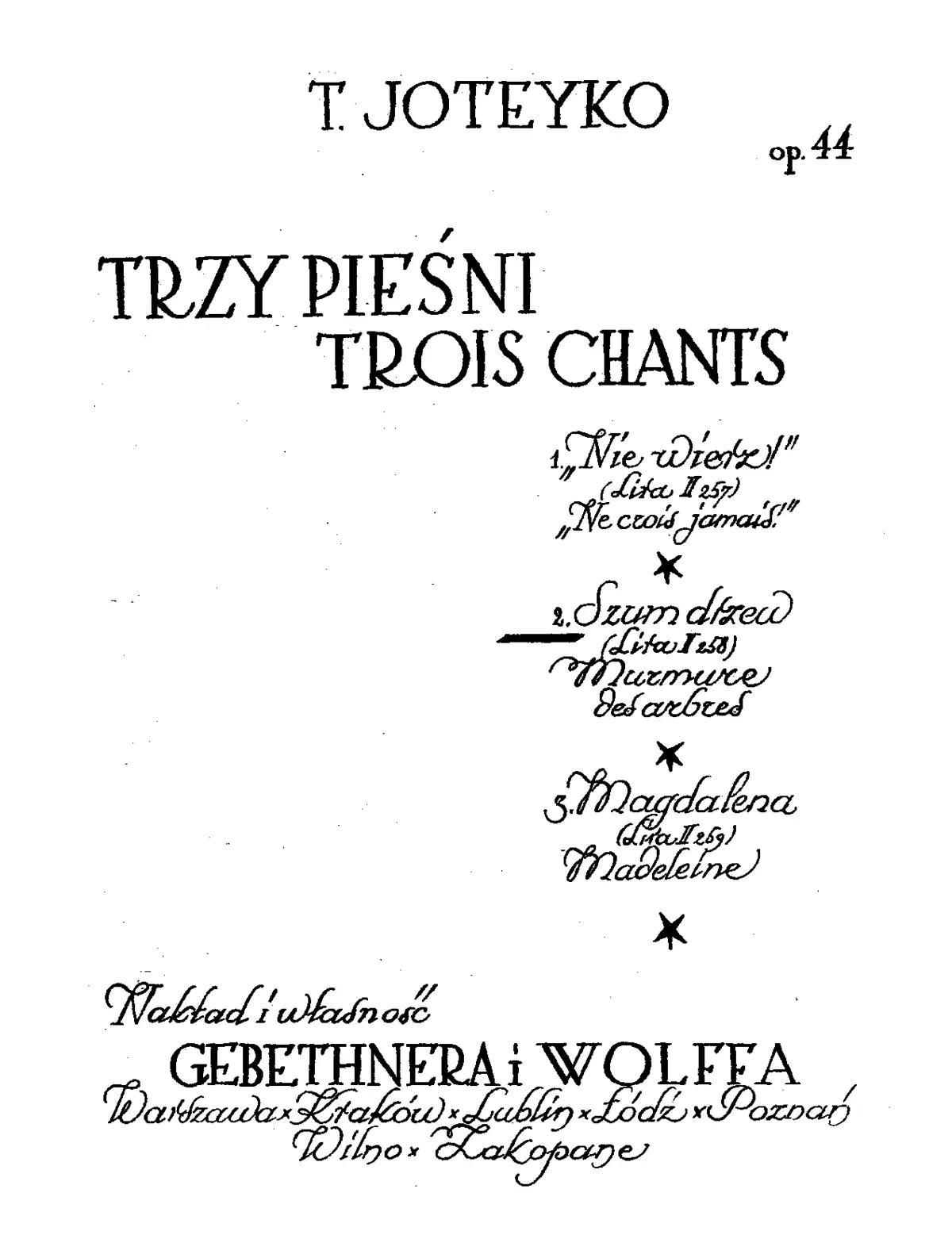 3 Pieśni - Page 1