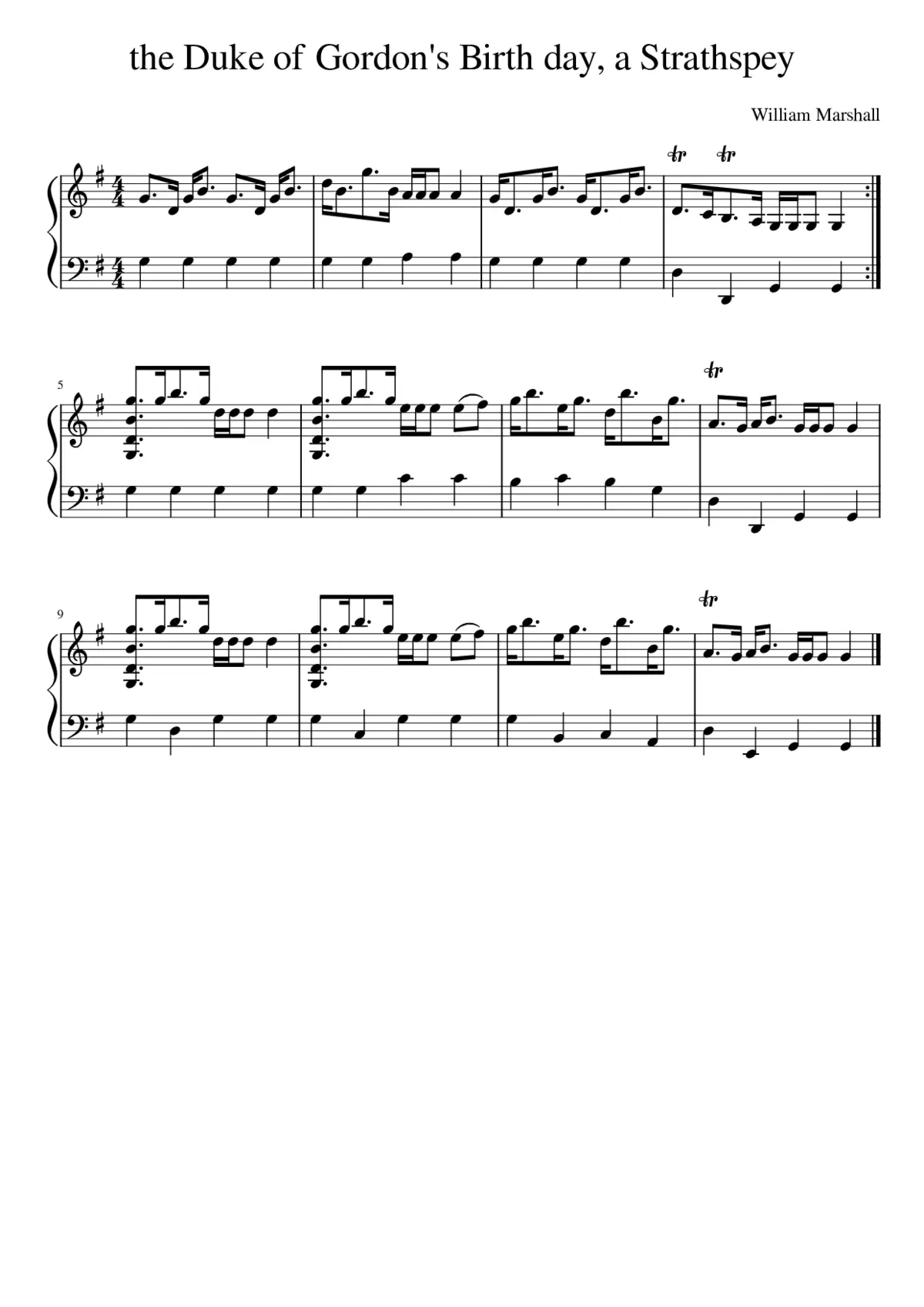 the Duke of Gordon's Birth day a Strathspey - Page 1