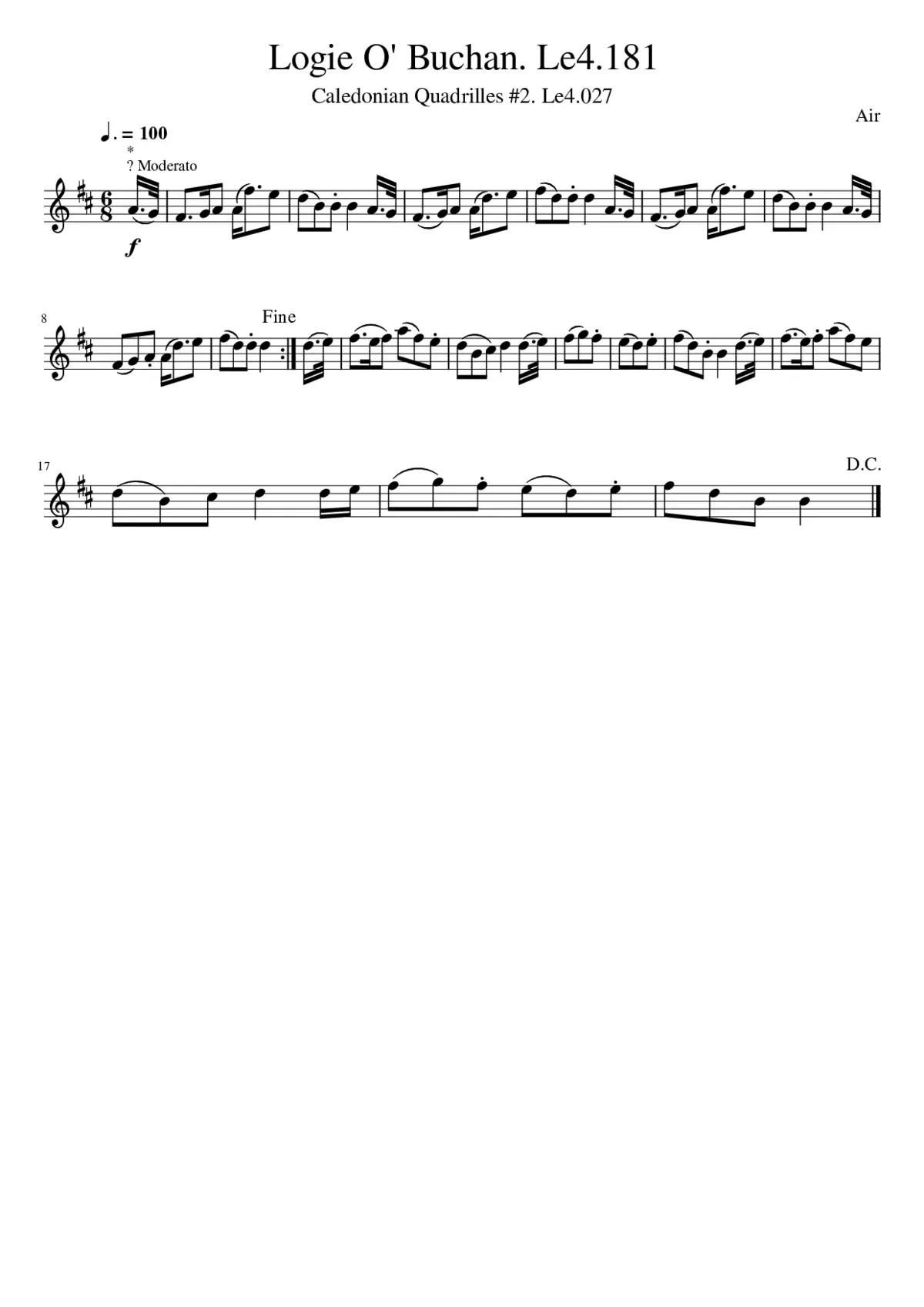 Logie O' Buchan. Le4.181 - Page 1