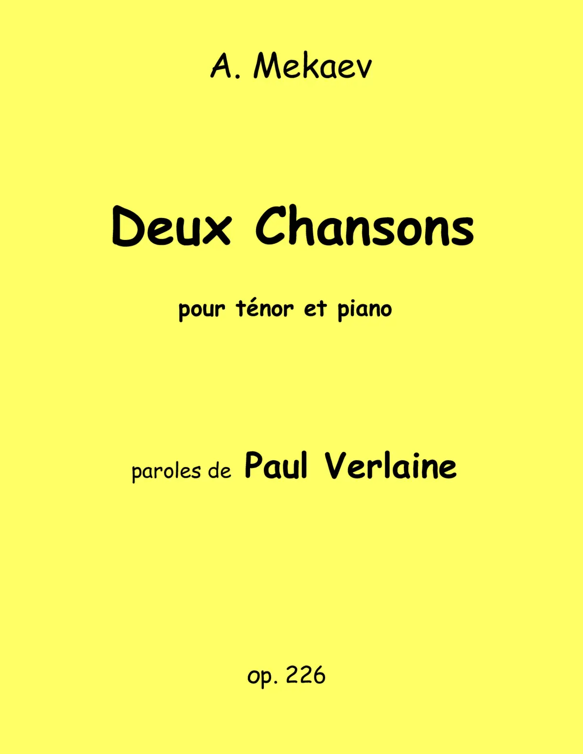 2 Chansons - Page 1