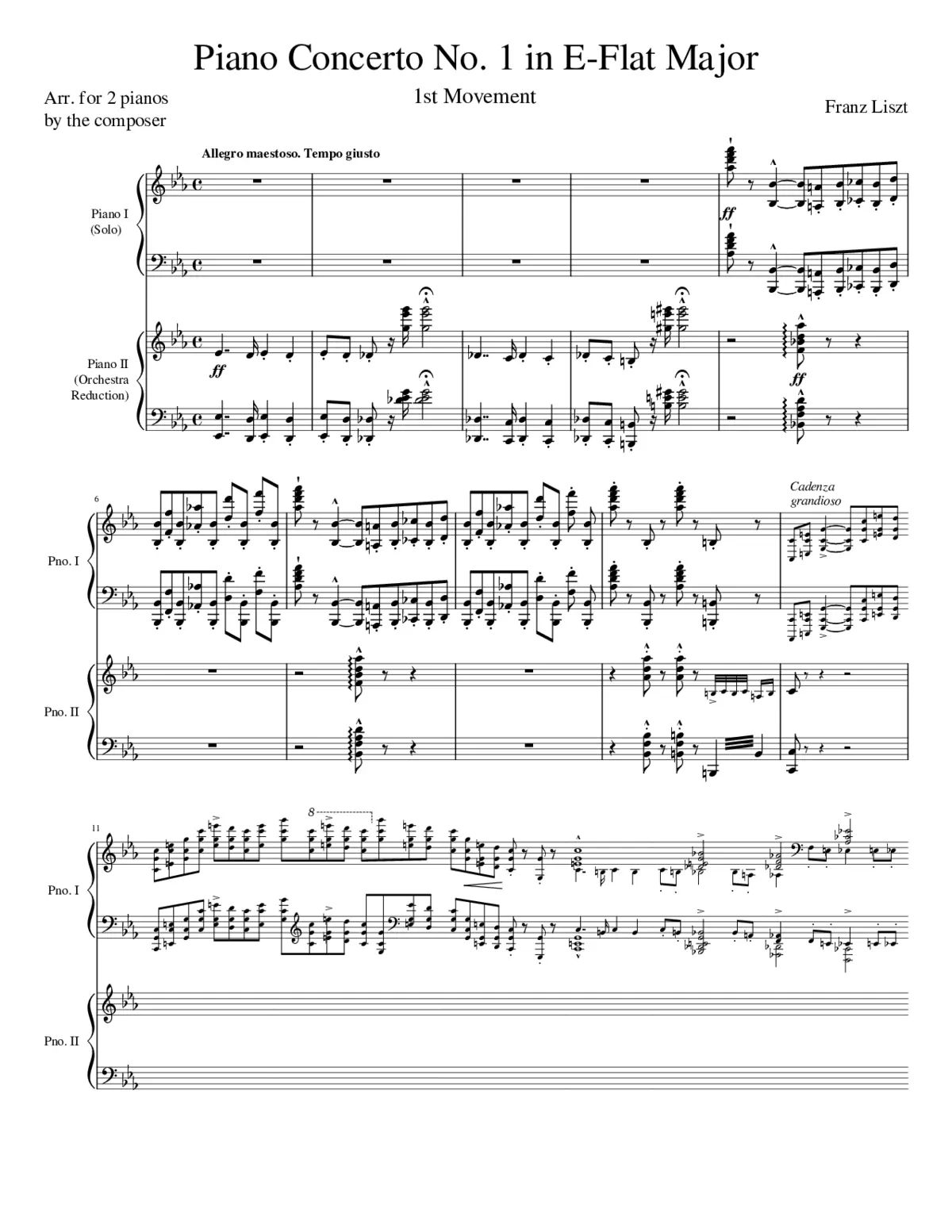 Piano Concerto No.1 S.124 - Page 1