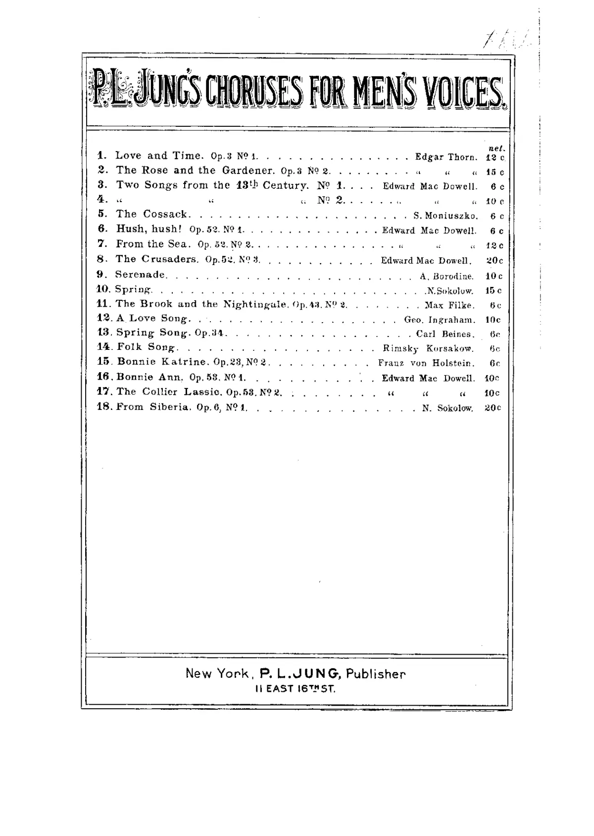 2 Choruses for Male Voices - Page 1