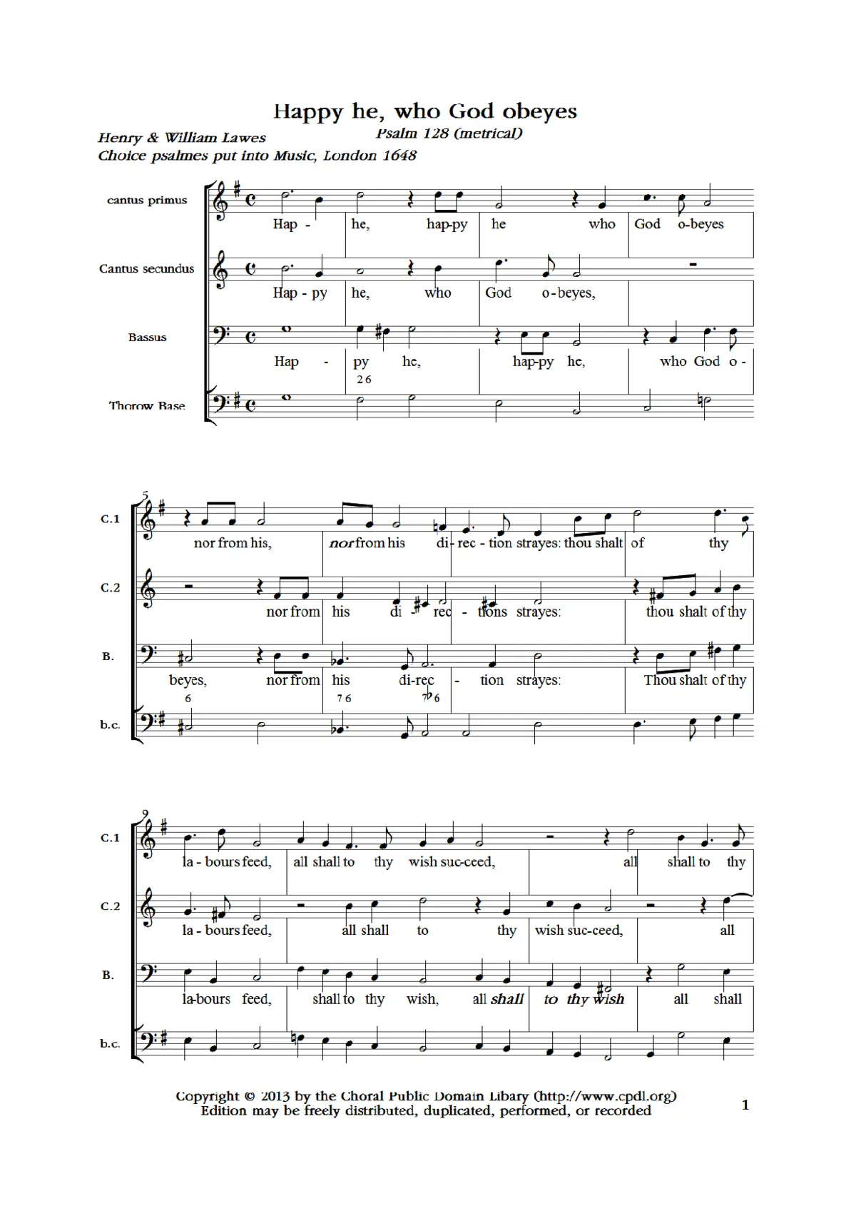Happy he, who God obeyes - Page 1