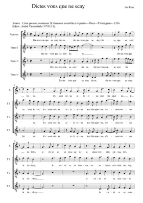 Dictes vous que ne scay faire