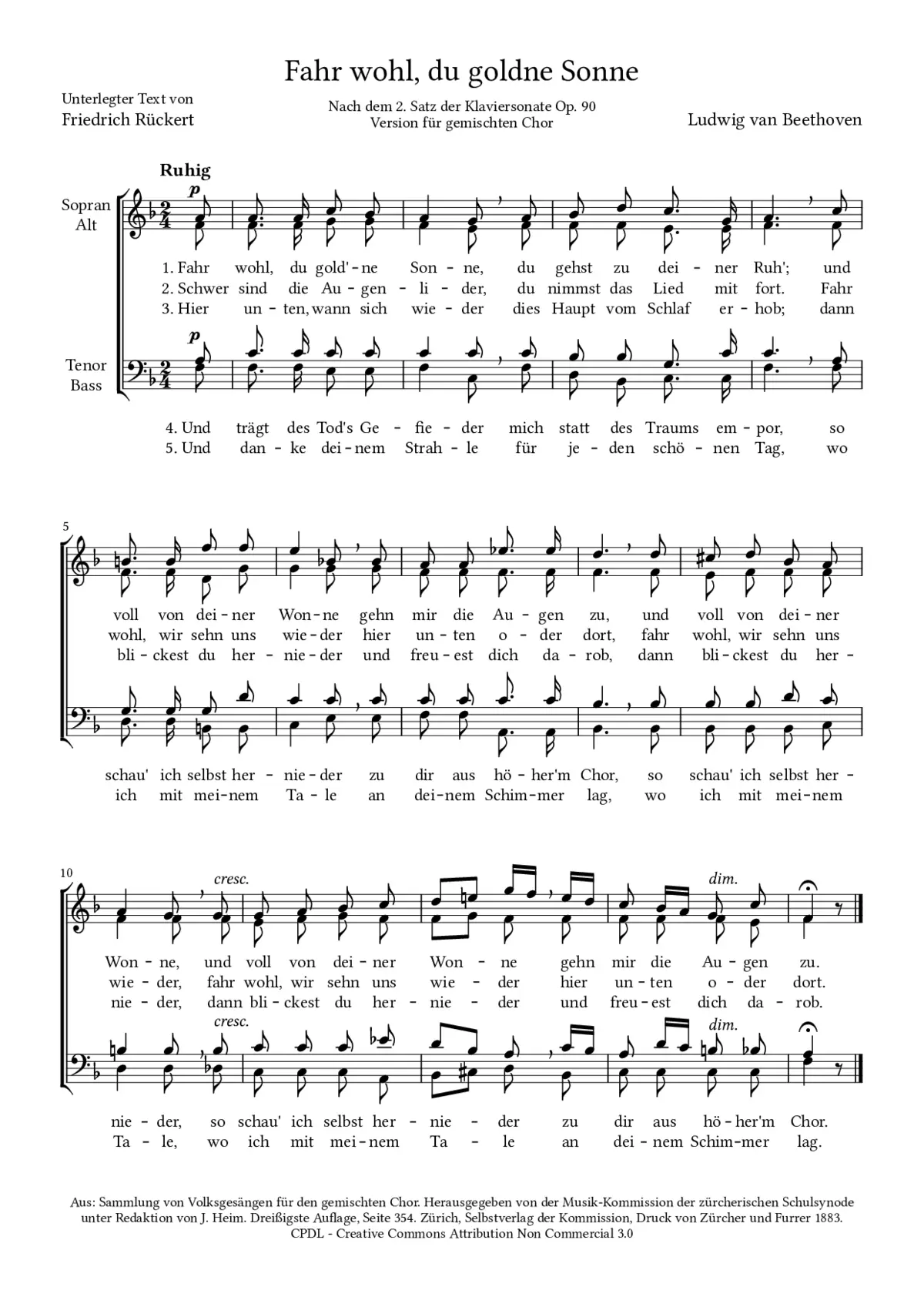 Fahr wohl, du goldne Sonne - Page 1