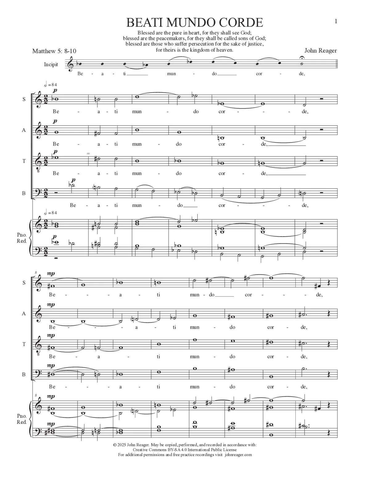 Beati mundo corde - Page 1