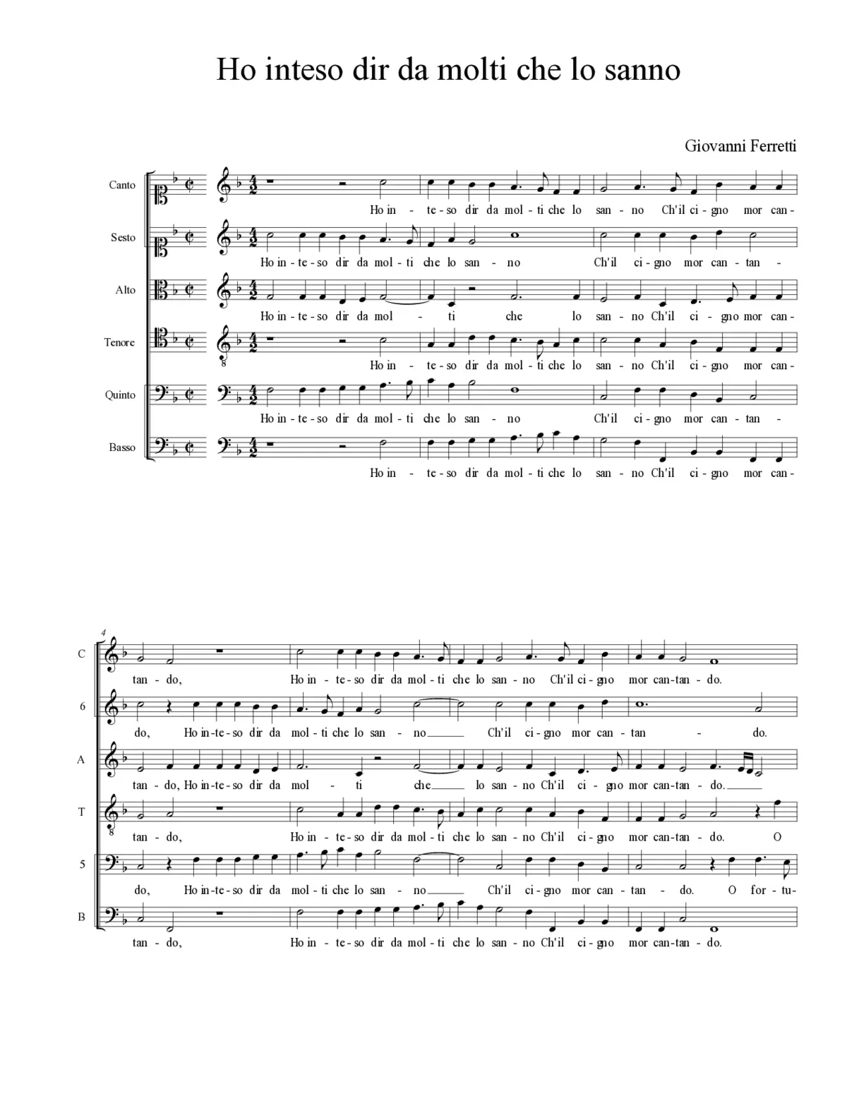 Ho inteso dir da molti che lo sanno - Page 1