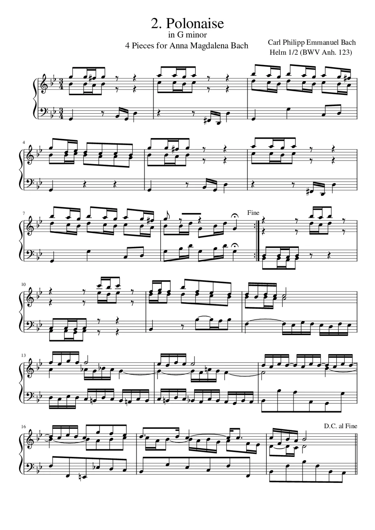 4 Pieces for Anna Magdalena Bach H.1 - Page 1