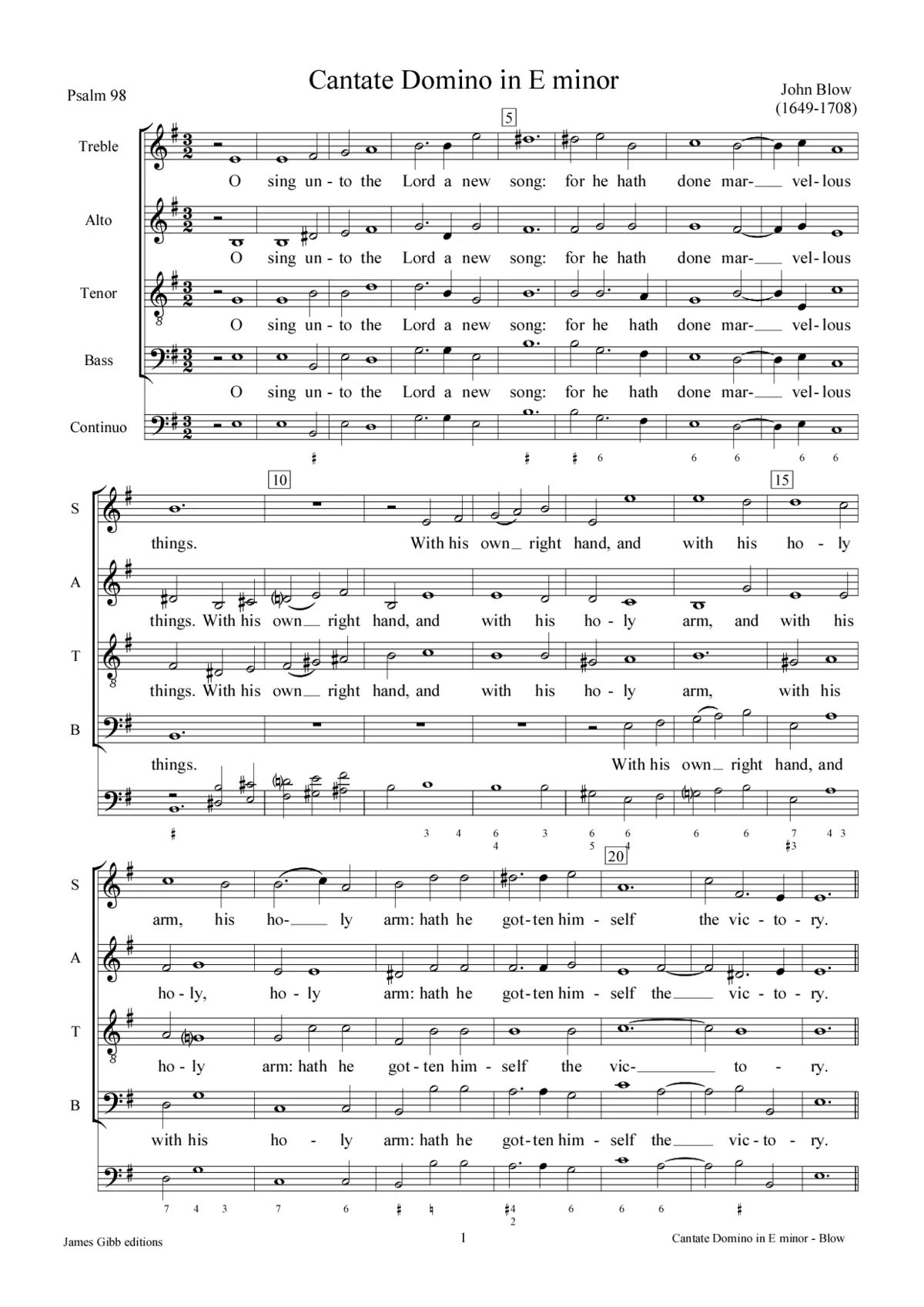 Cantate Domino in E minor - Page 1