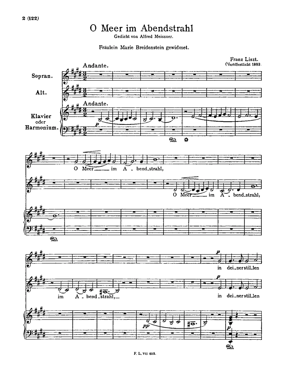 O Meer im Abendstrahl - Page 1