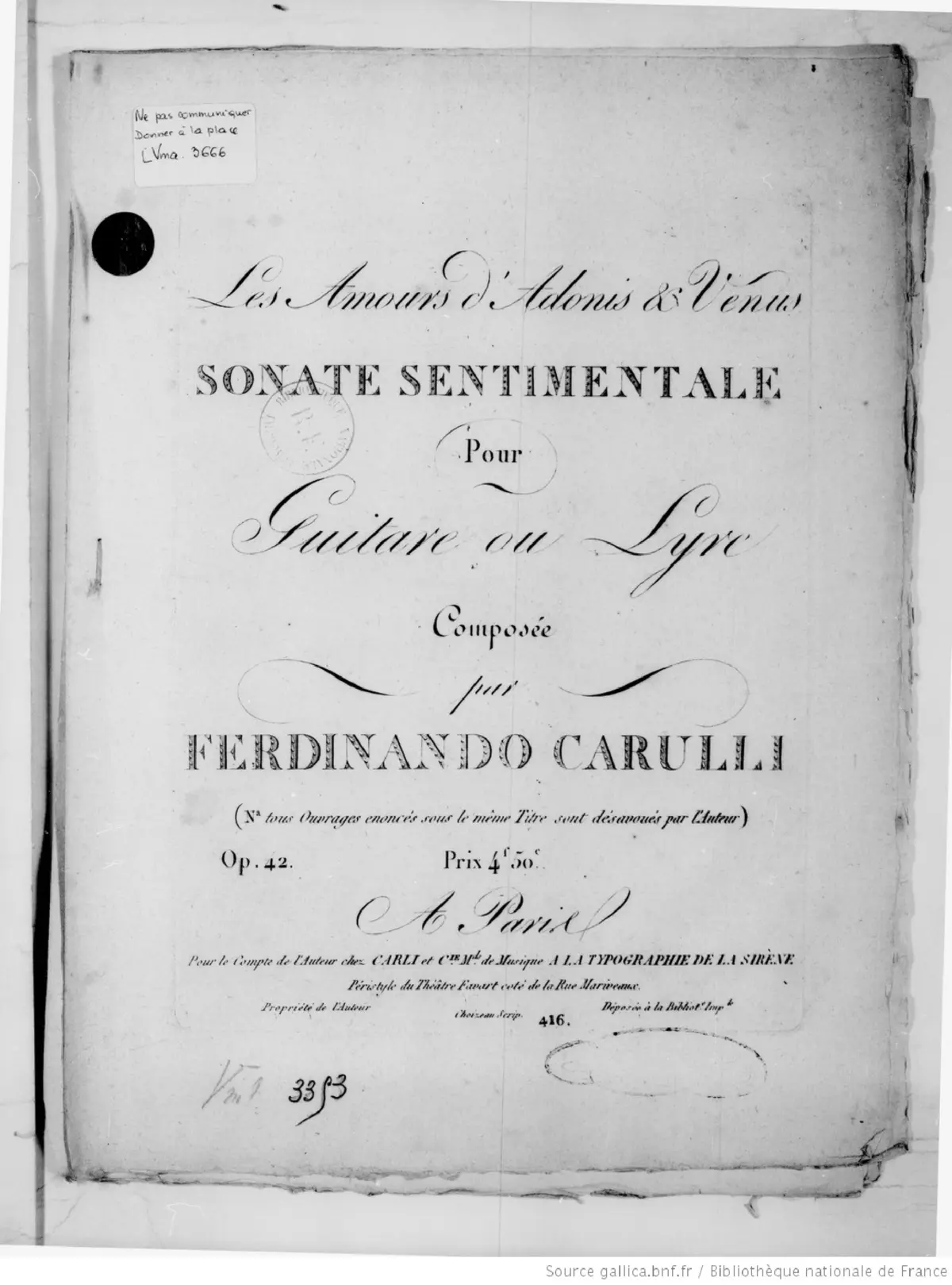 Sonate sentimentale pour Guitare ou Lyre - Page 1