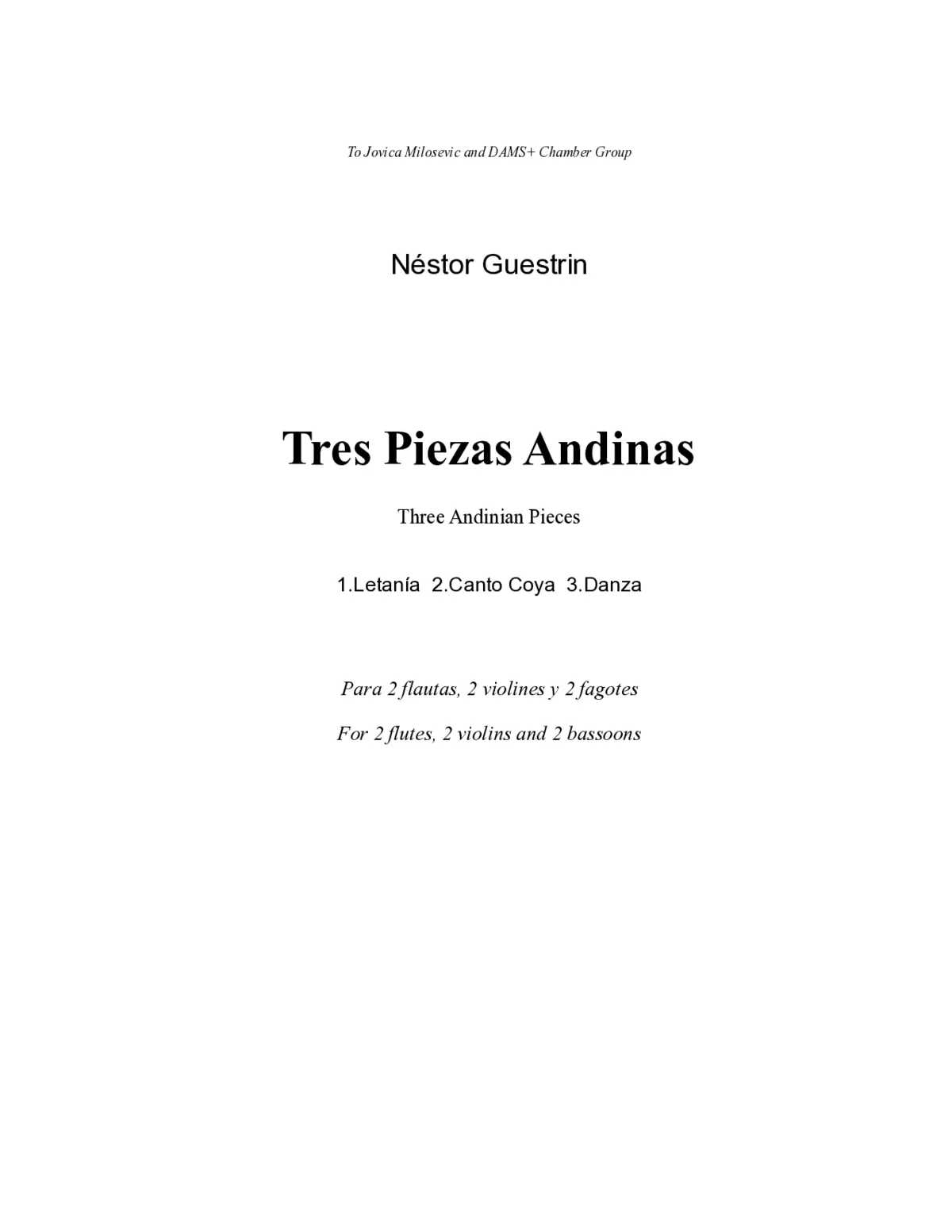 Tres Piezas Andinas - Page 1