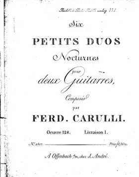 6 petits duos nocturnes pour deux guitarres
