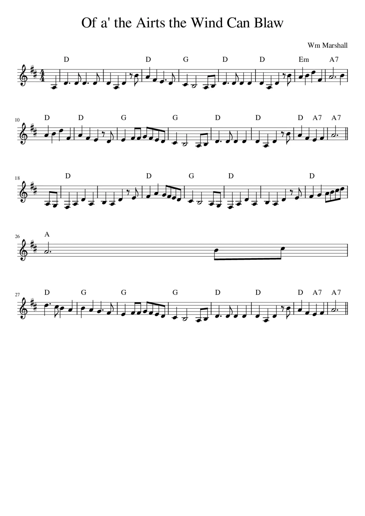 Of a' the Airts the Wind Can Blaw - Page 1