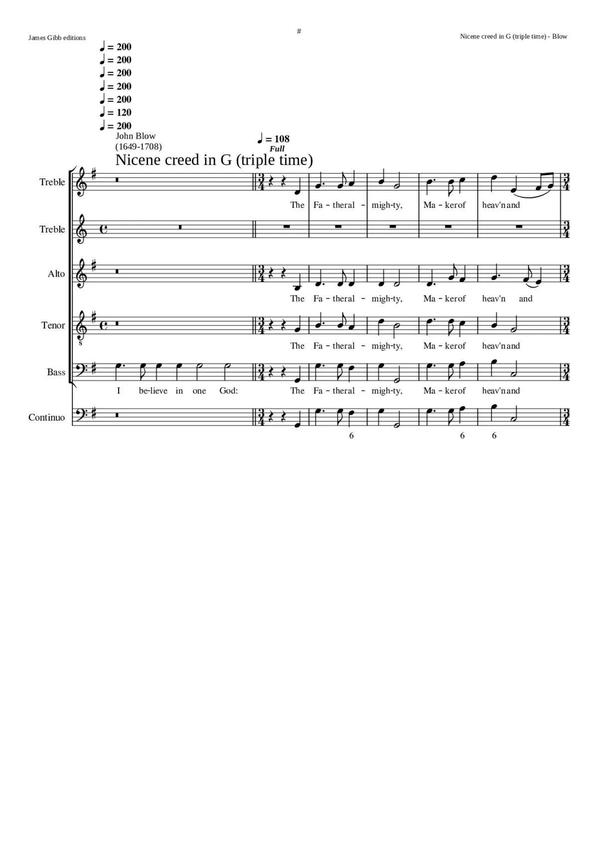 Nicene creed in G (triple time) - Page 1