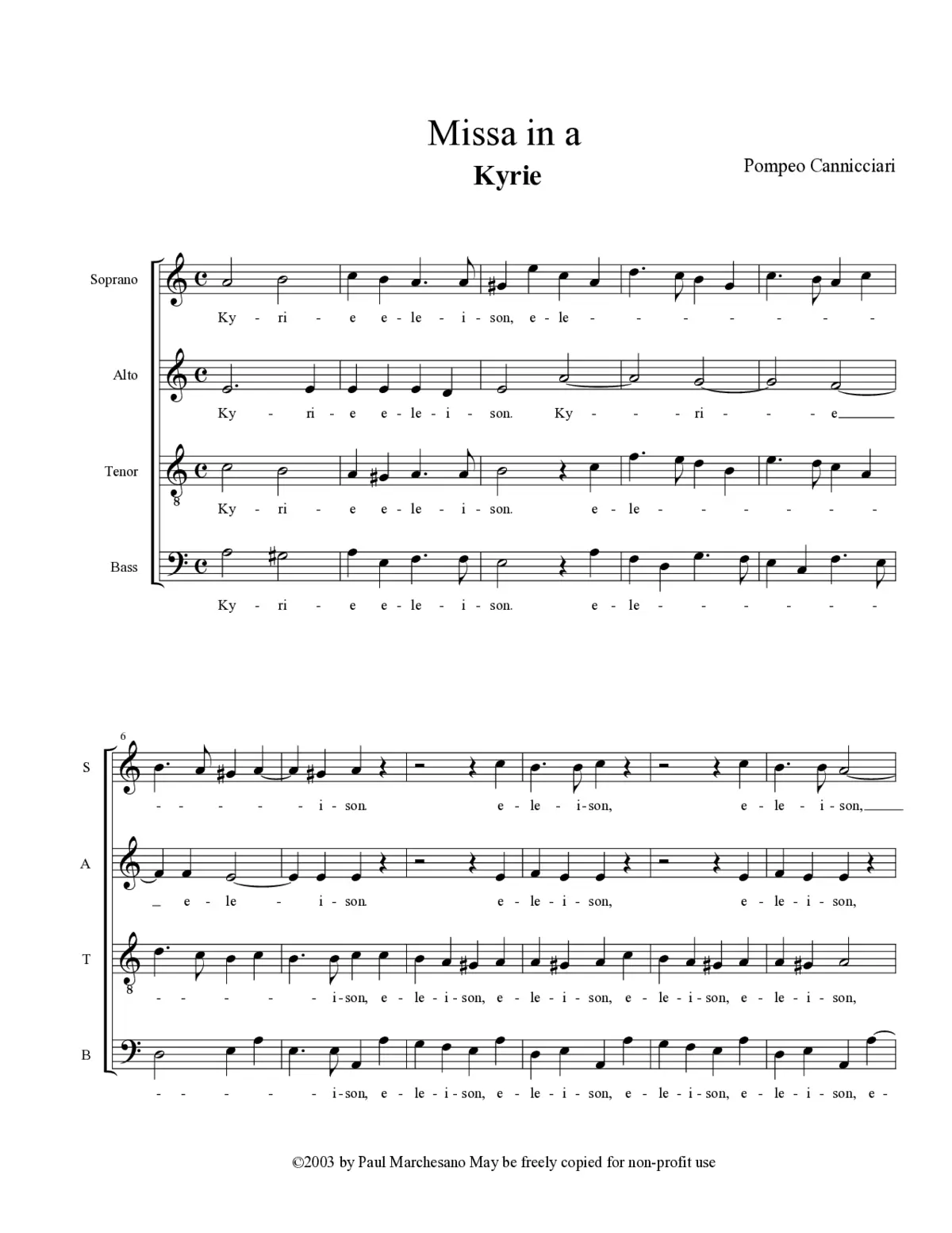Missa in A - Page 1