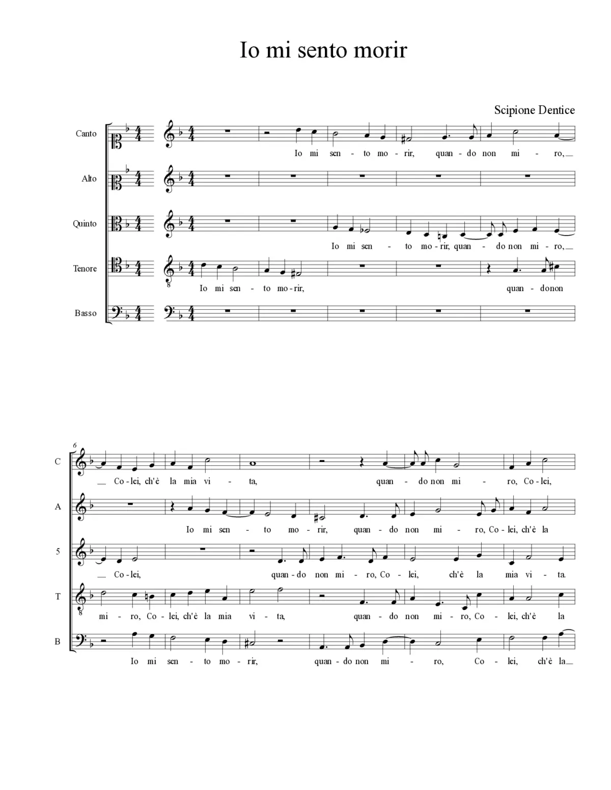 Io mi sento morir - Page 1