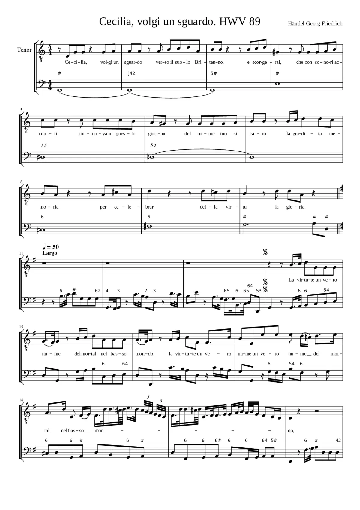 Cecilia volgi un sguardo HWV 89 - Page 1