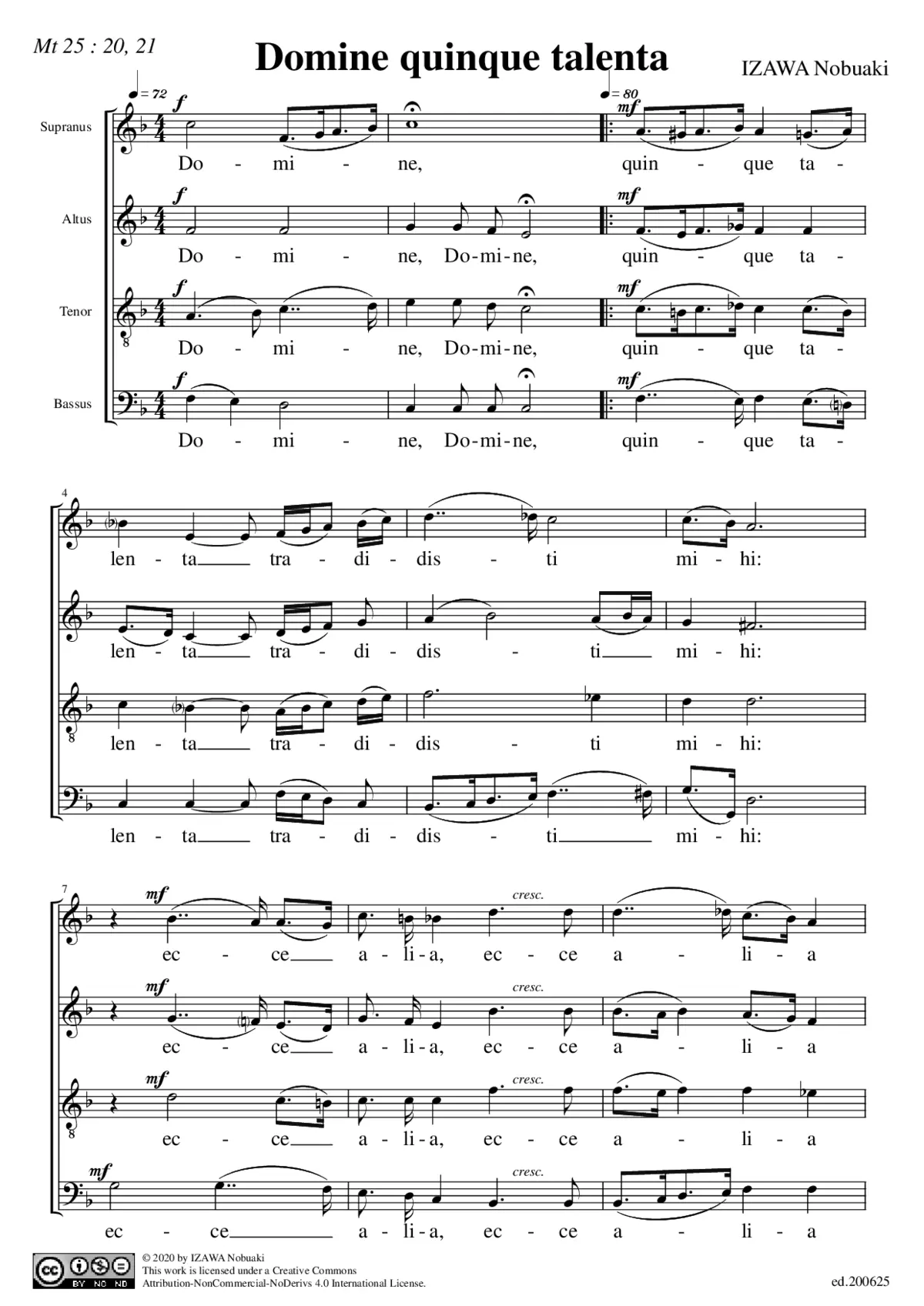 Domine quinque talenta - Page 1