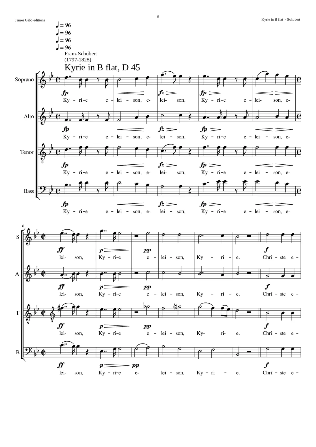 Kyrie in B flat major - Page 1