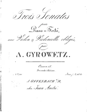 3 Sonatas for Piano, Violin and Violoncello