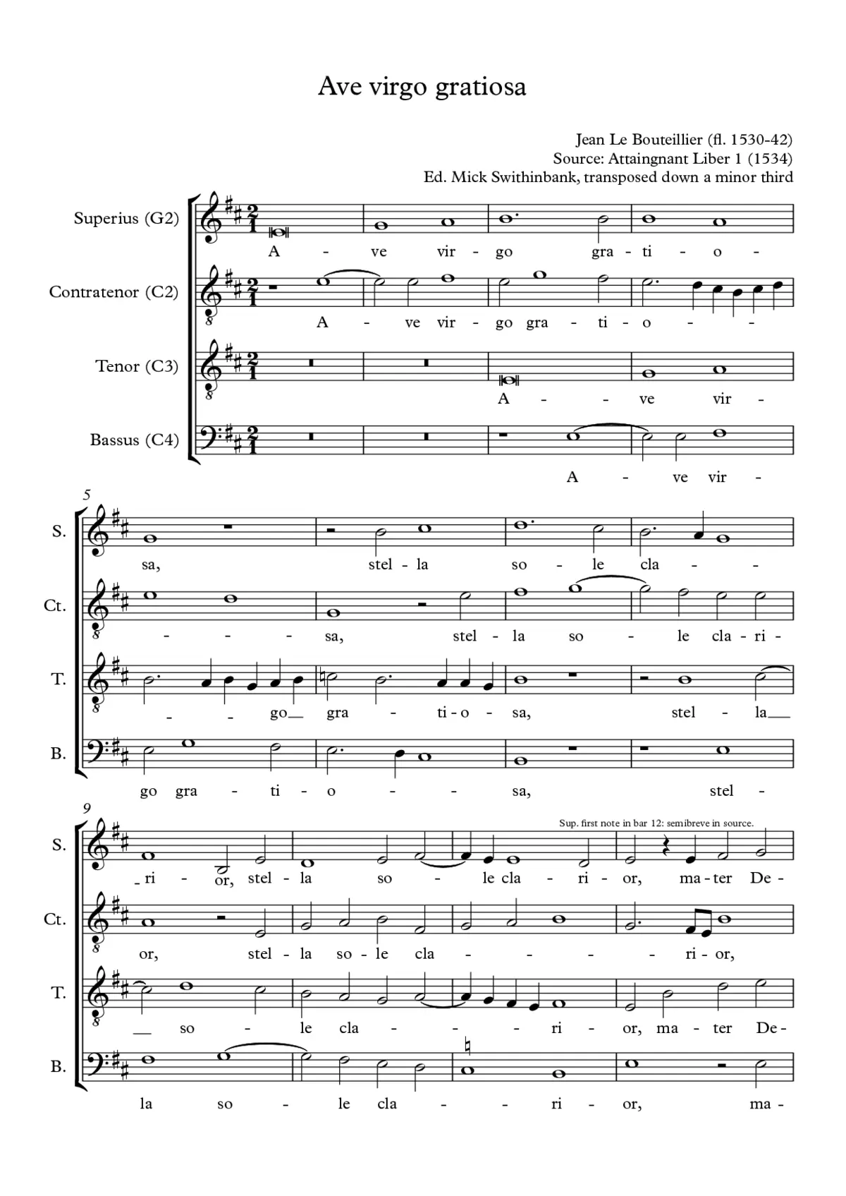 Ave virgo gratiosa - Page 1