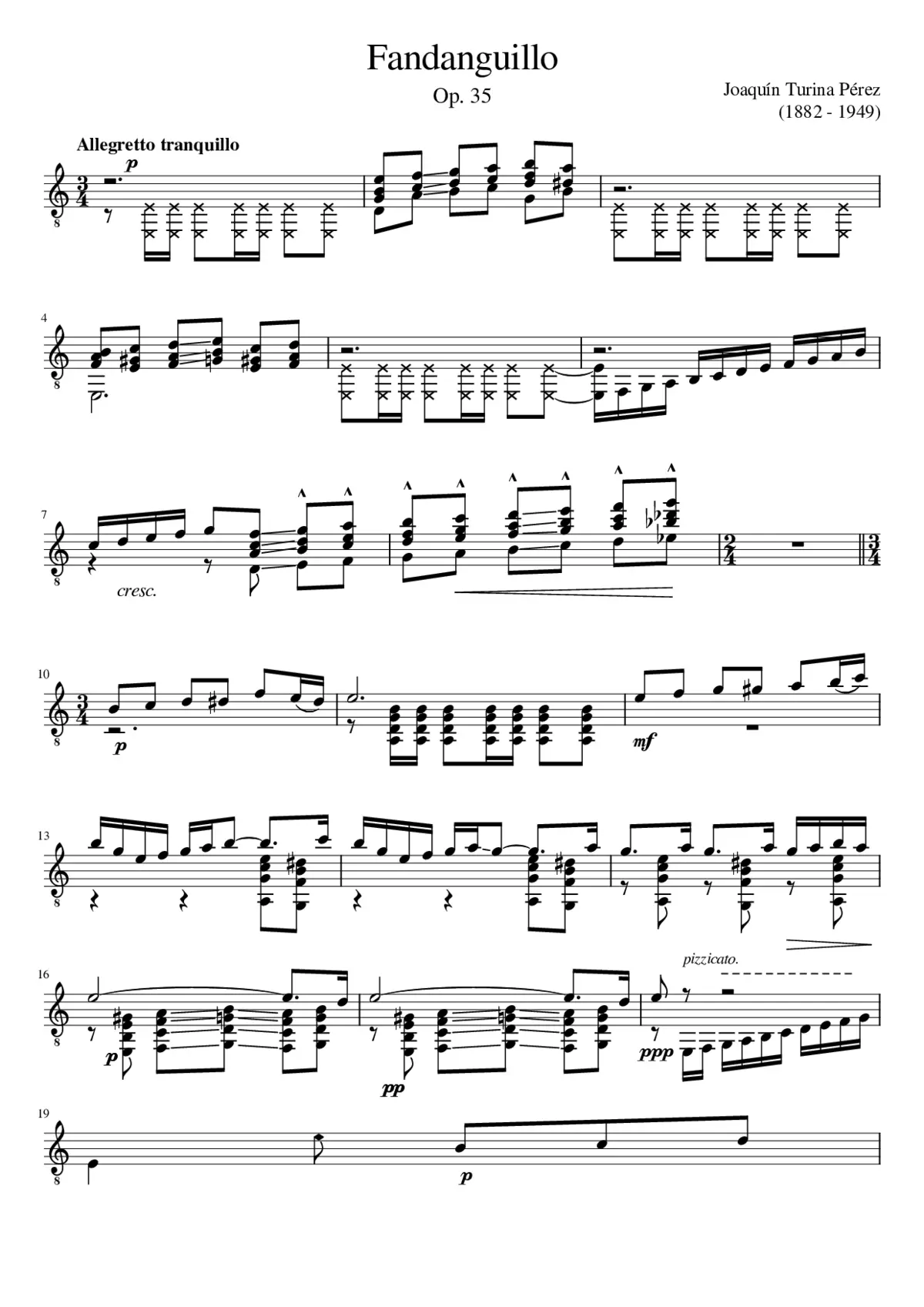 Joaquín Turina - Fandanguillo - Page 1