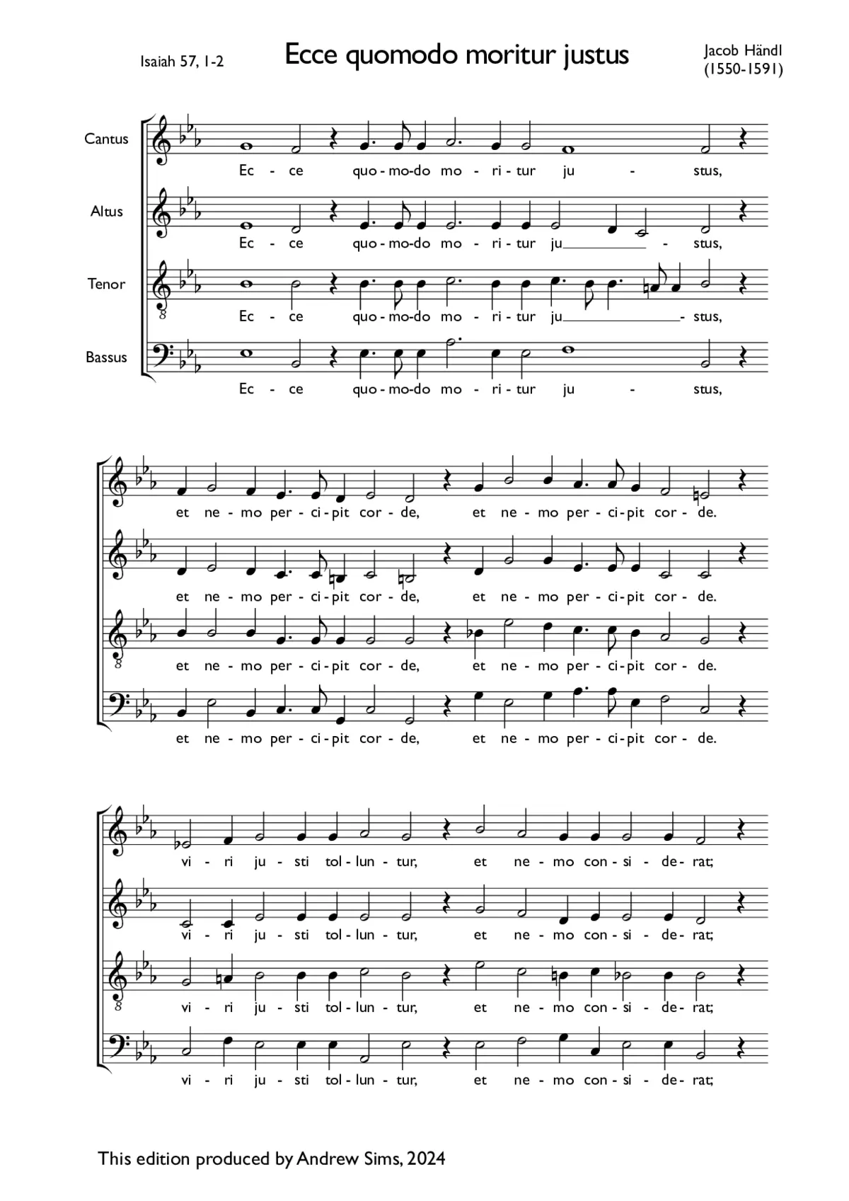Ecce quomodo moritur justus - Page 1