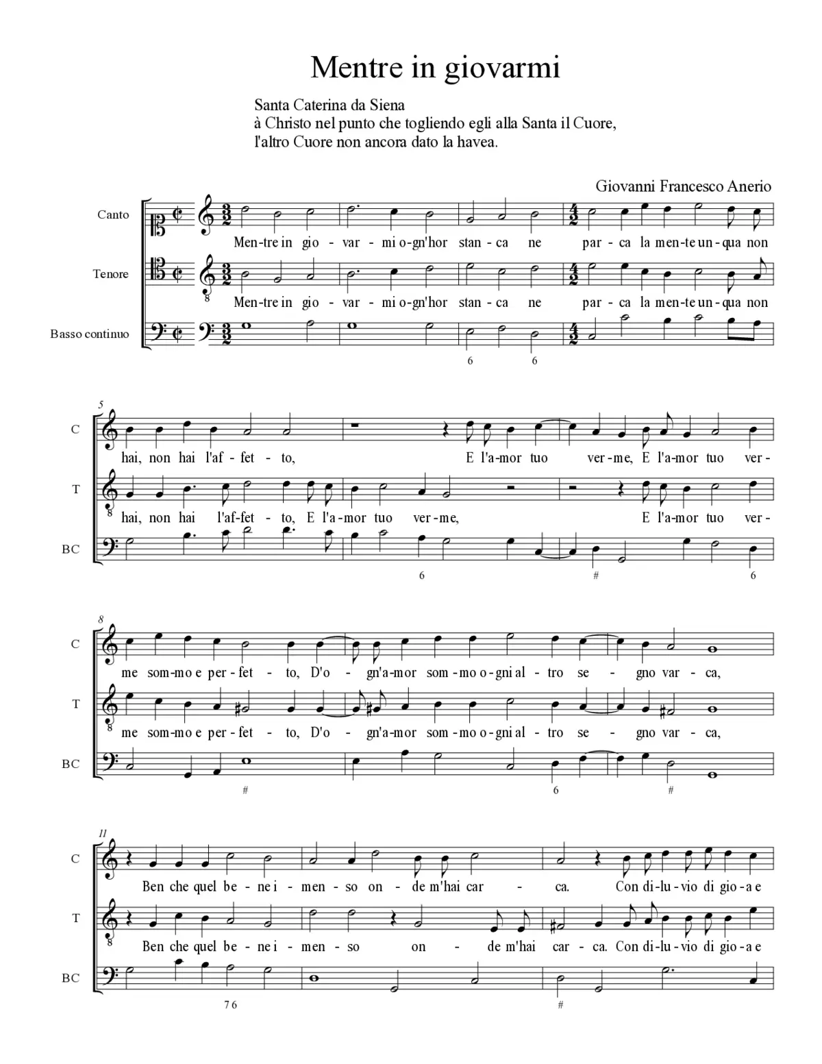 Mentre in giovarmi - Page 1