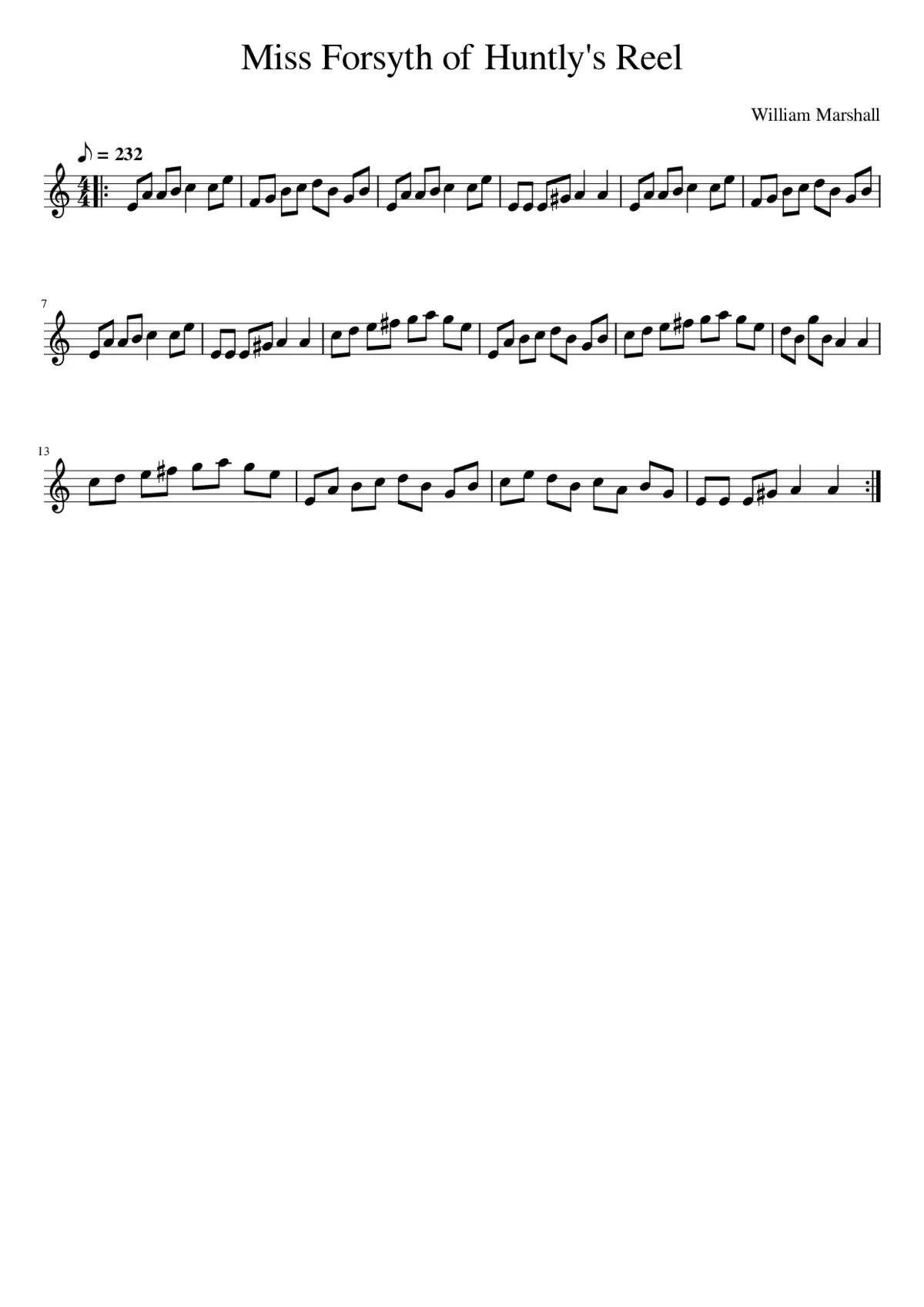 Miss Forsyth of Huntly's Reel - Page 1