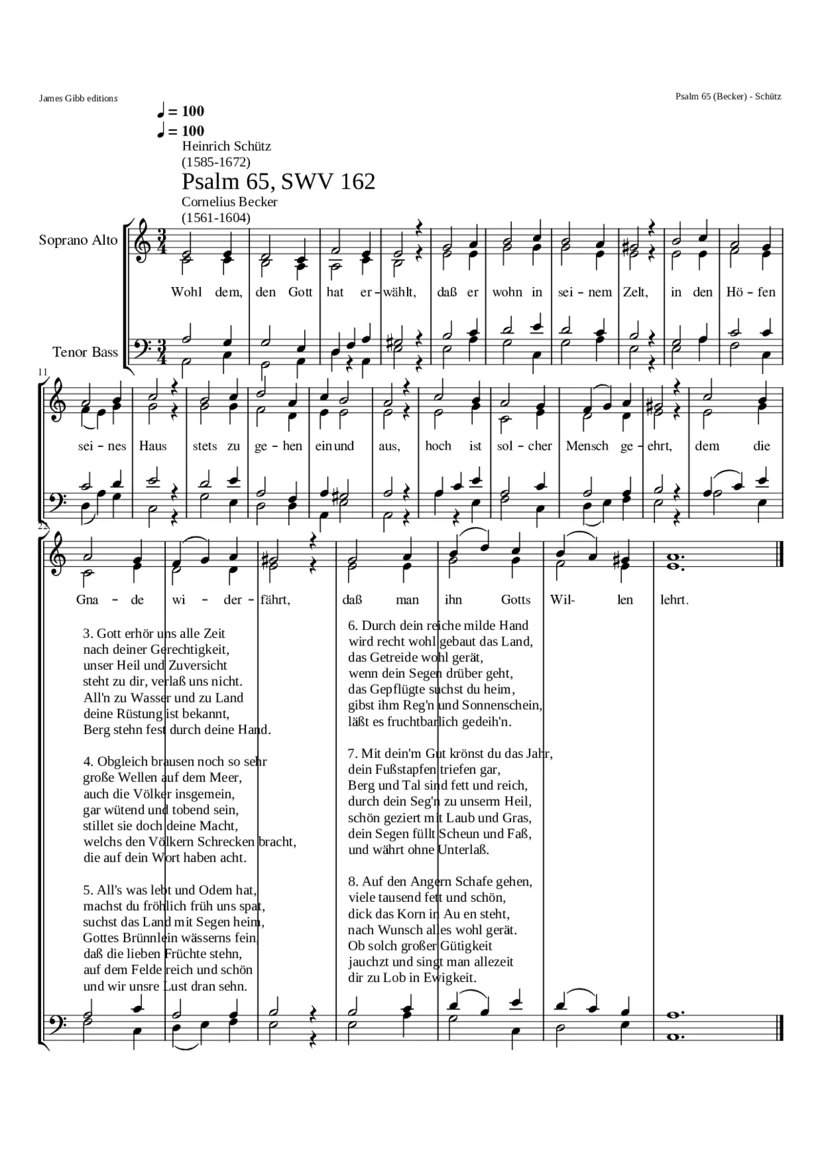 Wohl dem den Gott hat erwählt SWV 162 - Page 1