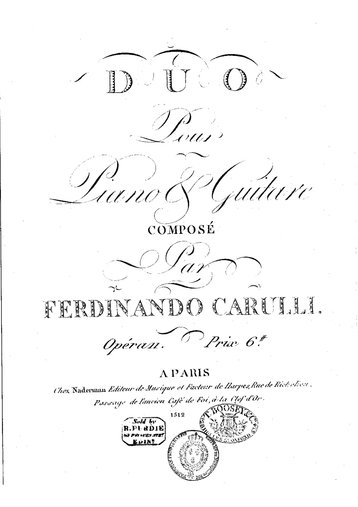 Duo pour Piano & Guitare - Page 1